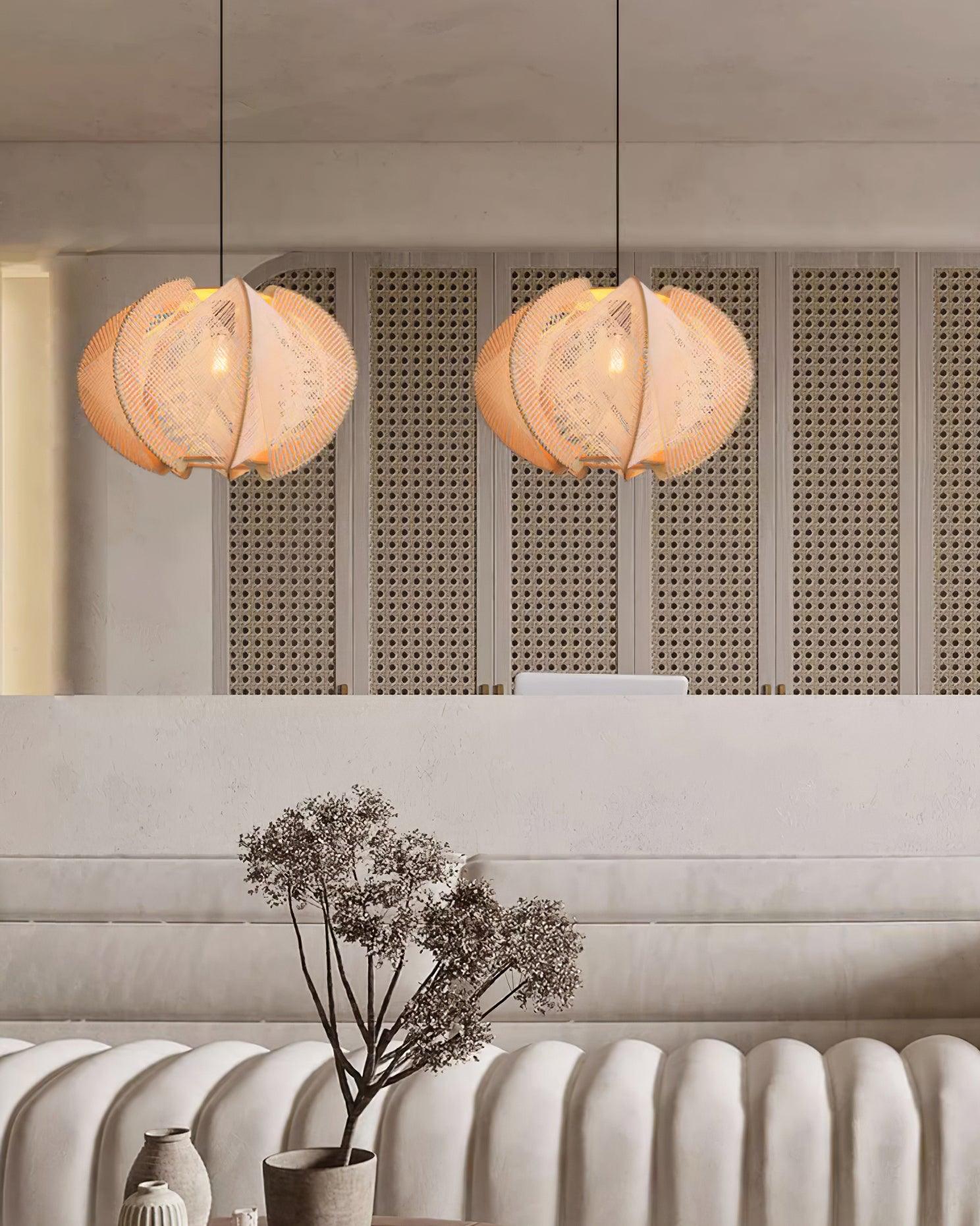 Calyraice Wood & Hemp Rope Pendant Light - Letslighting