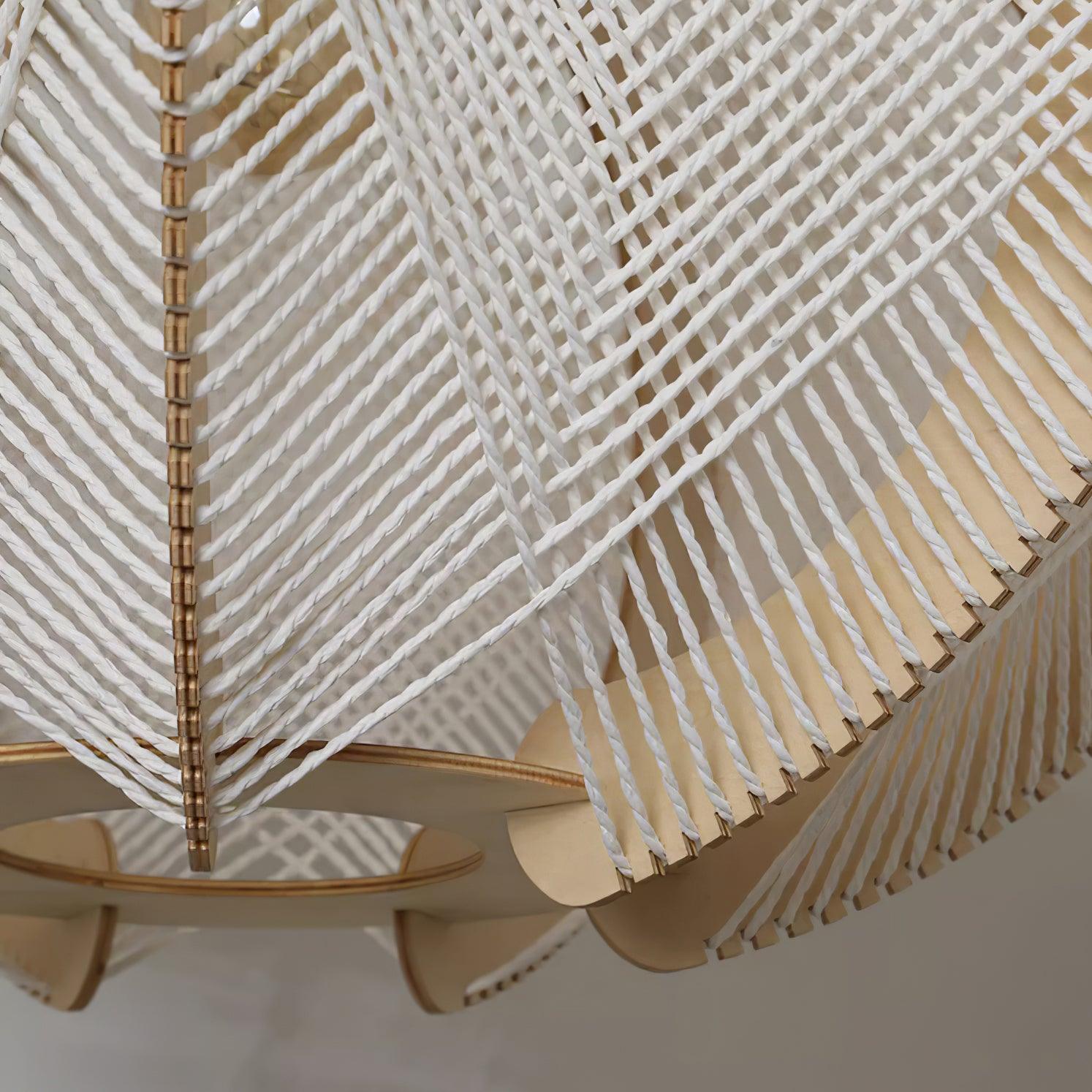 Calyraice Wood & Hemp Rope Pendant Light - Letslighting