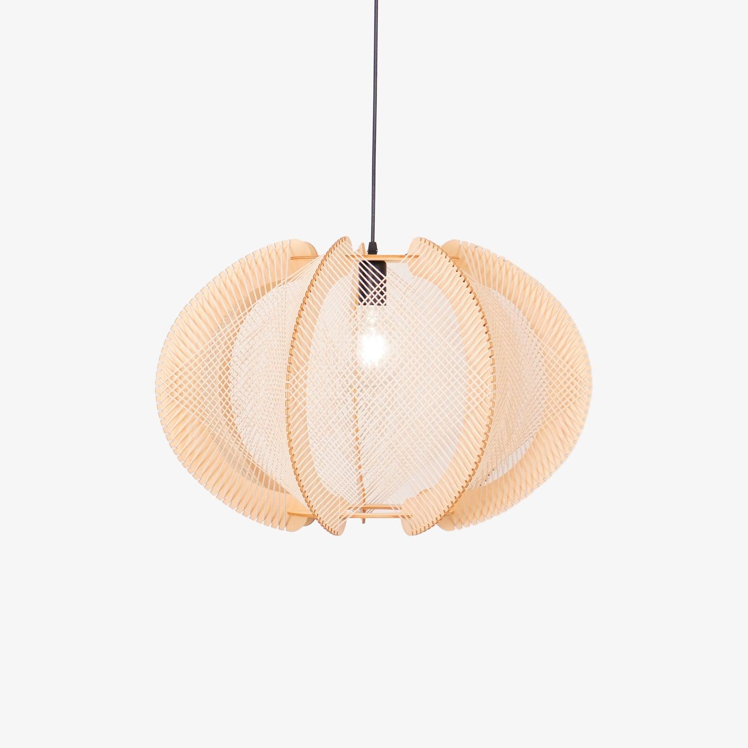 Calyraice Wood & Hemp Rope Pendant Light - Letslighting