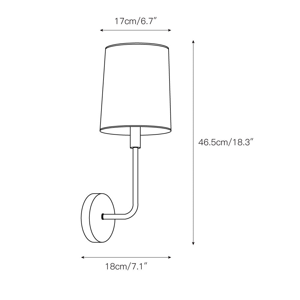 Orvynia Modern Minimalist Brass Fabric Wall Lamp - Letslighting
