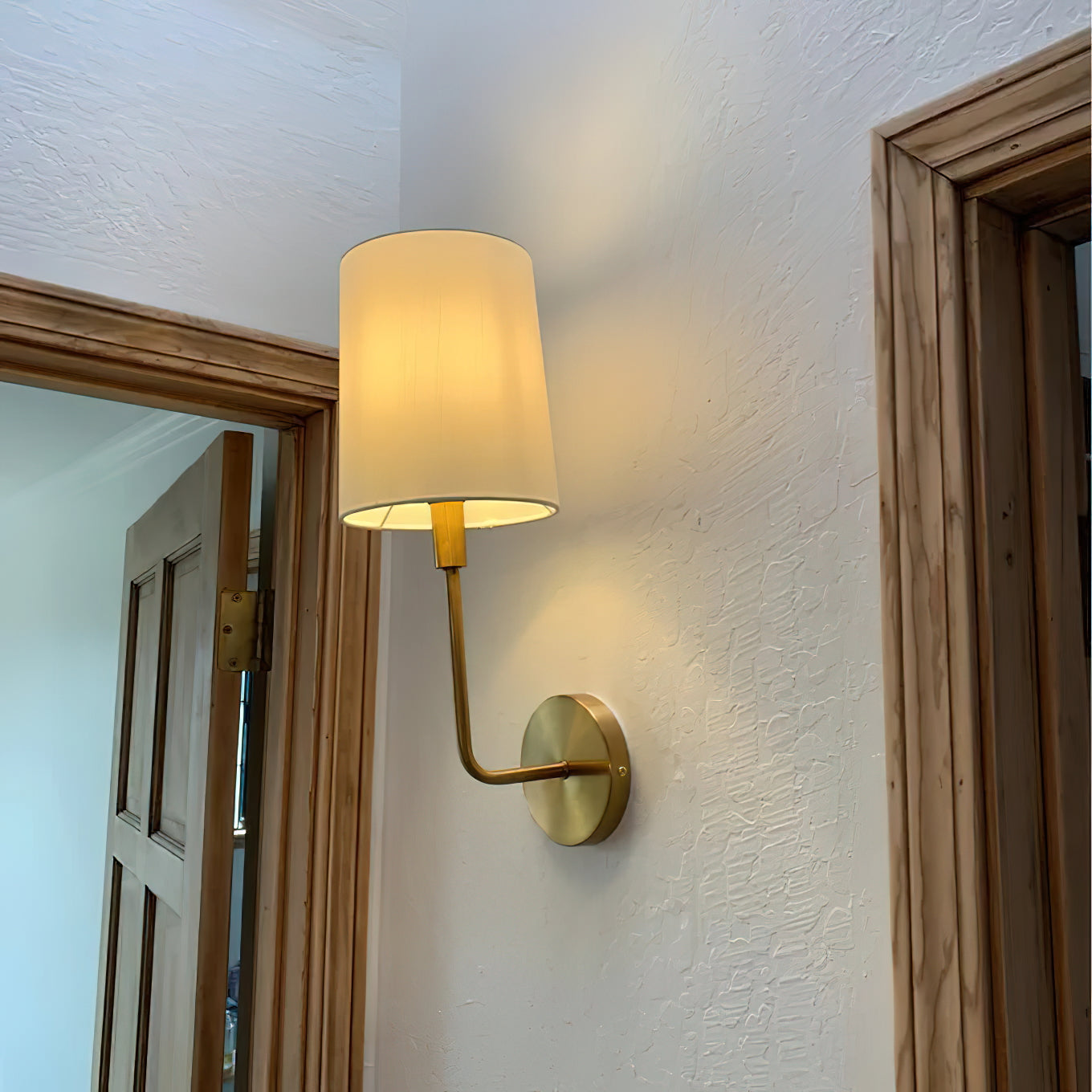 Orvynia Modern Minimalist Brass Fabric Wall Lamp - Letslighting