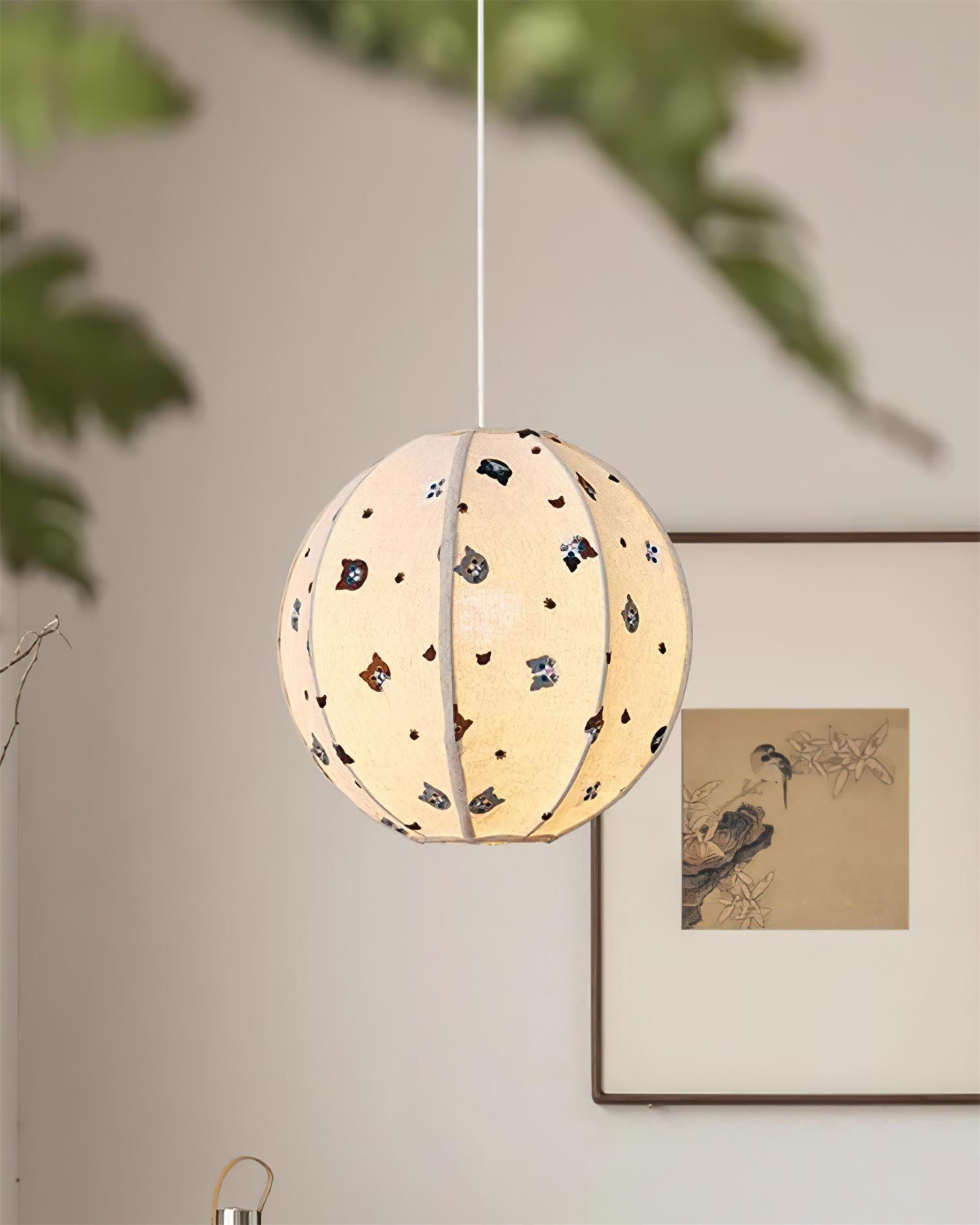 Jayne Pendant Lamp Fabric Cat Pattern Whimsical - Letslighting