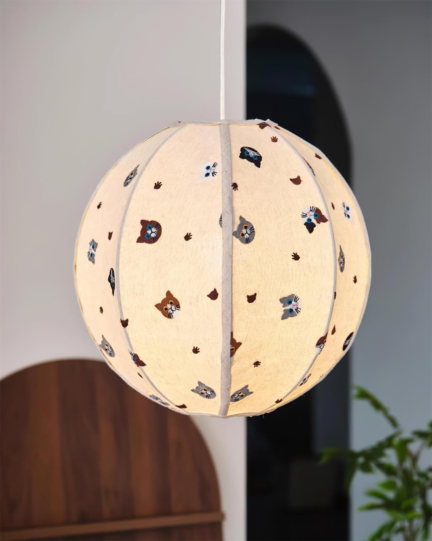 Jayne Pendant Lamp Fabric Cat Pattern Whimsical - Letslighting