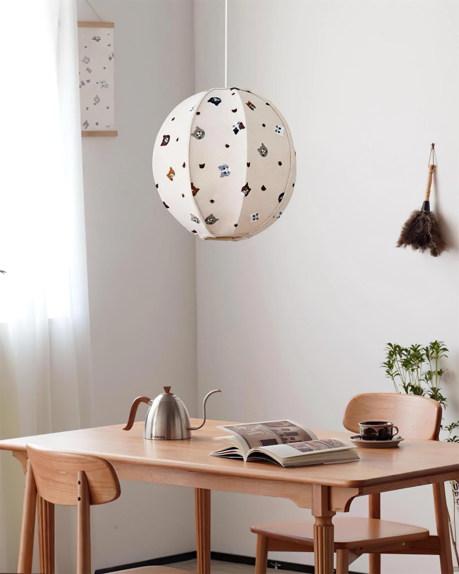 Jayne Pendant Lamp Fabric Cat Pattern Whimsical - Letslighting