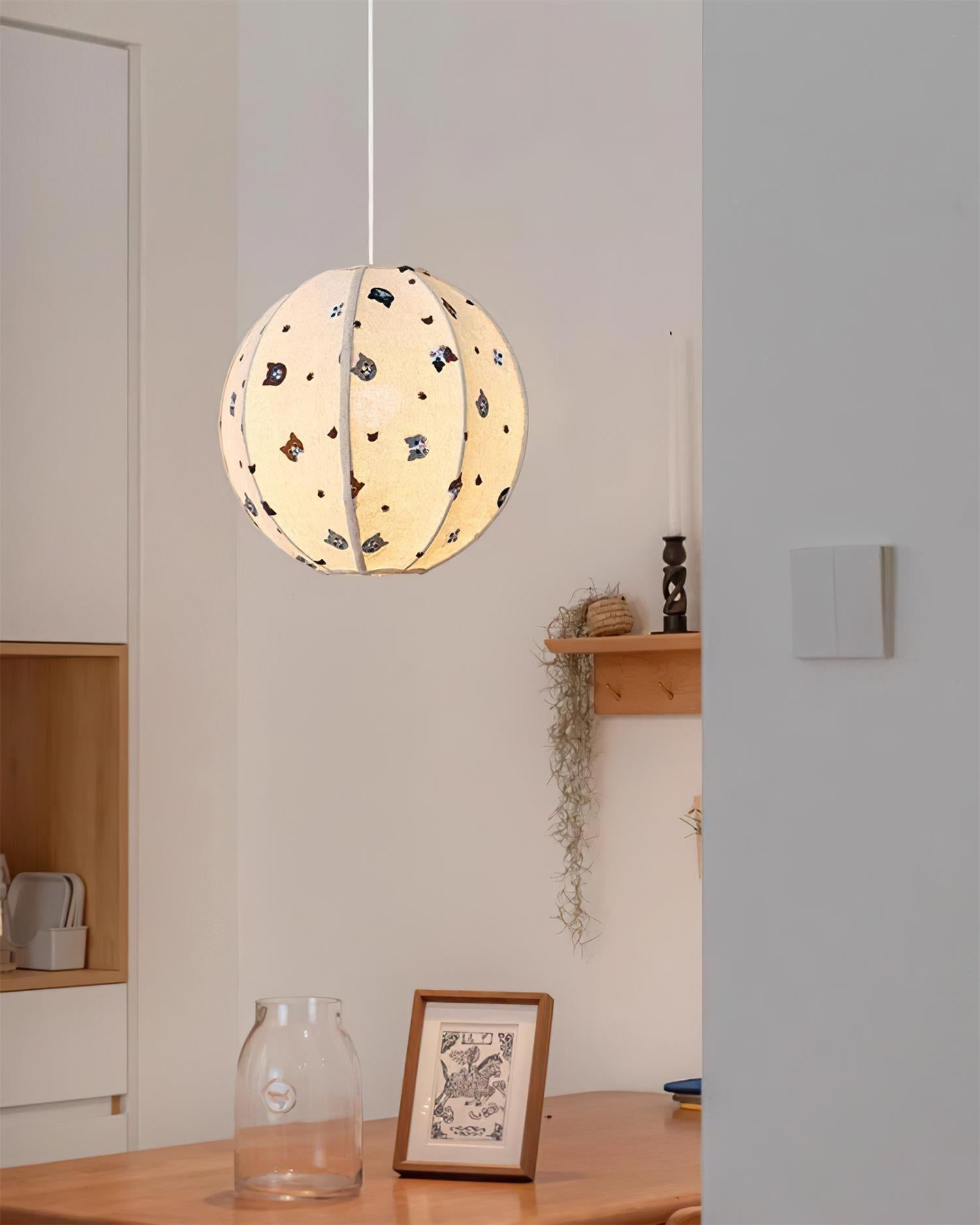 Jayne Pendant Lamp Fabric Cat Pattern Whimsical - Letslighting