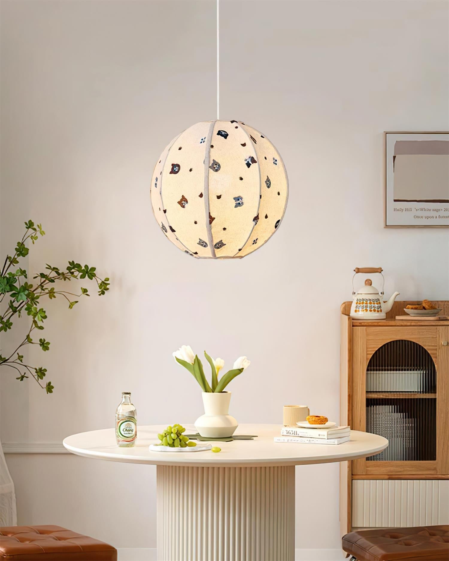 Jayne Pendant Lamp Fabric Cat Pattern Whimsical - Letslighting