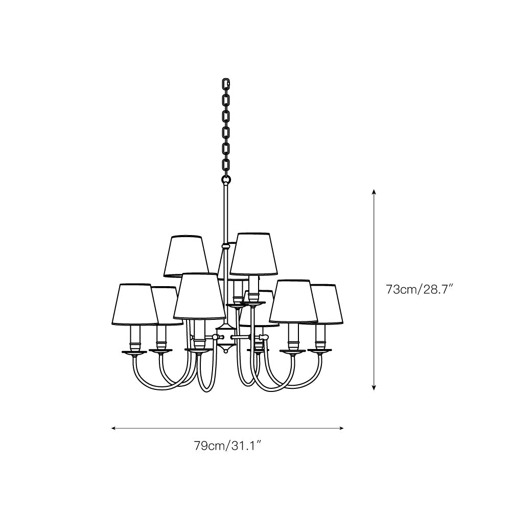 Vilorira Vintage Brass Fabric Chandelier - Letslighting