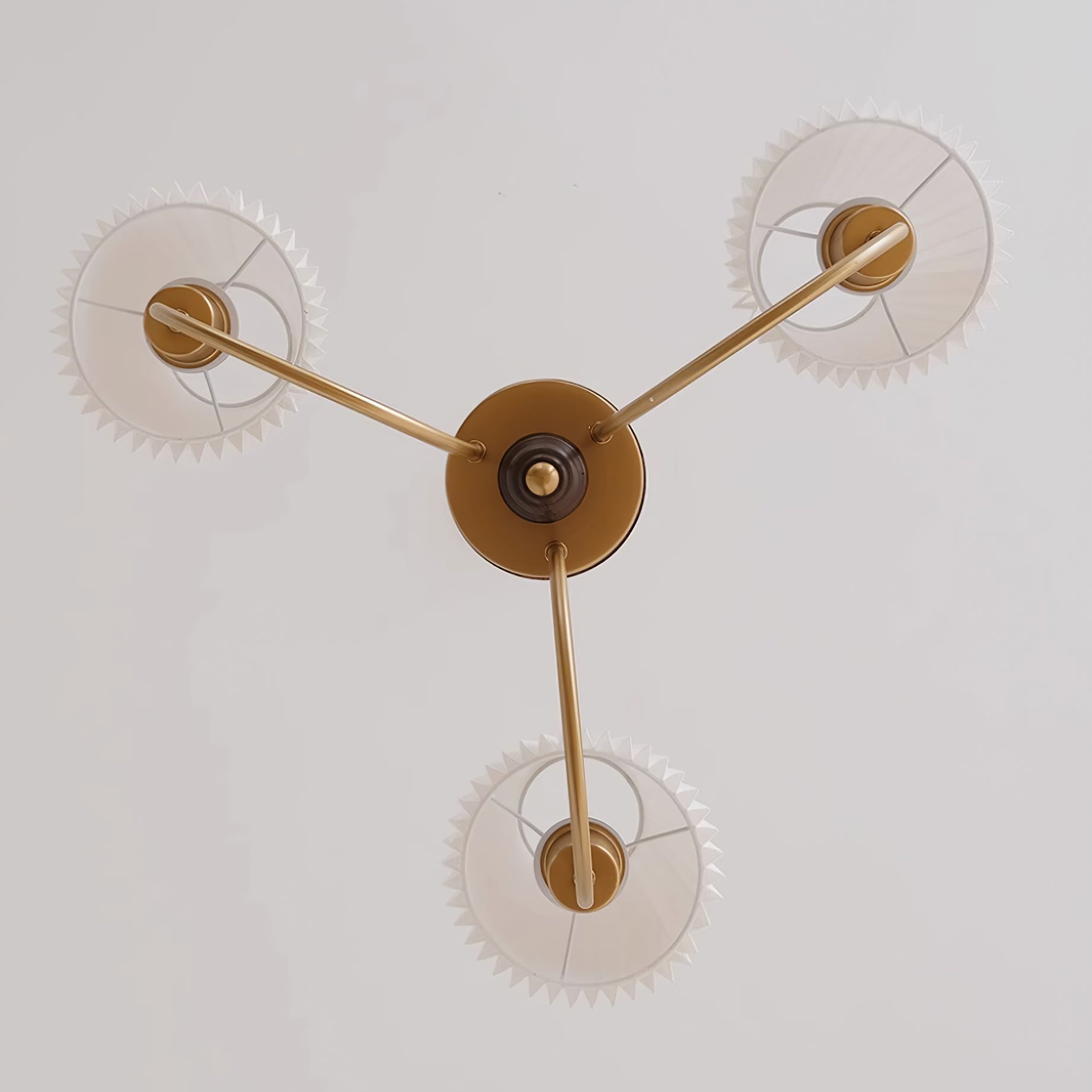 Jeremiah Chandelier Brass White Pleated - Letslighting