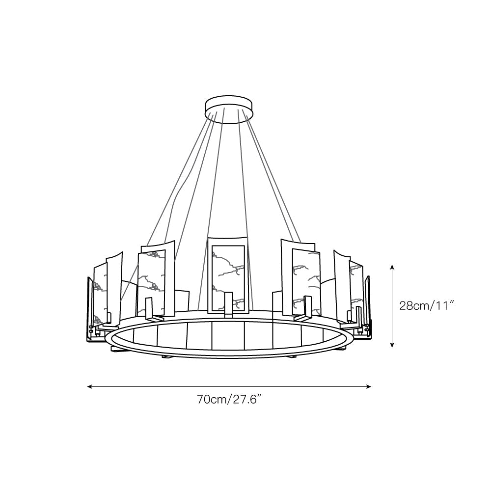 Nyraeila Postmodern Luxury Alabaster Round Chandelier - Letslighting