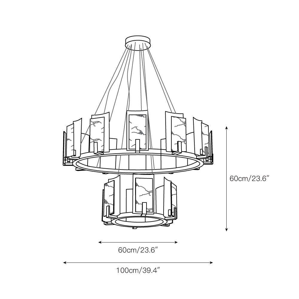 Nyraeila Postmodern Luxury Alabaster Round Chandelier - Letslighting