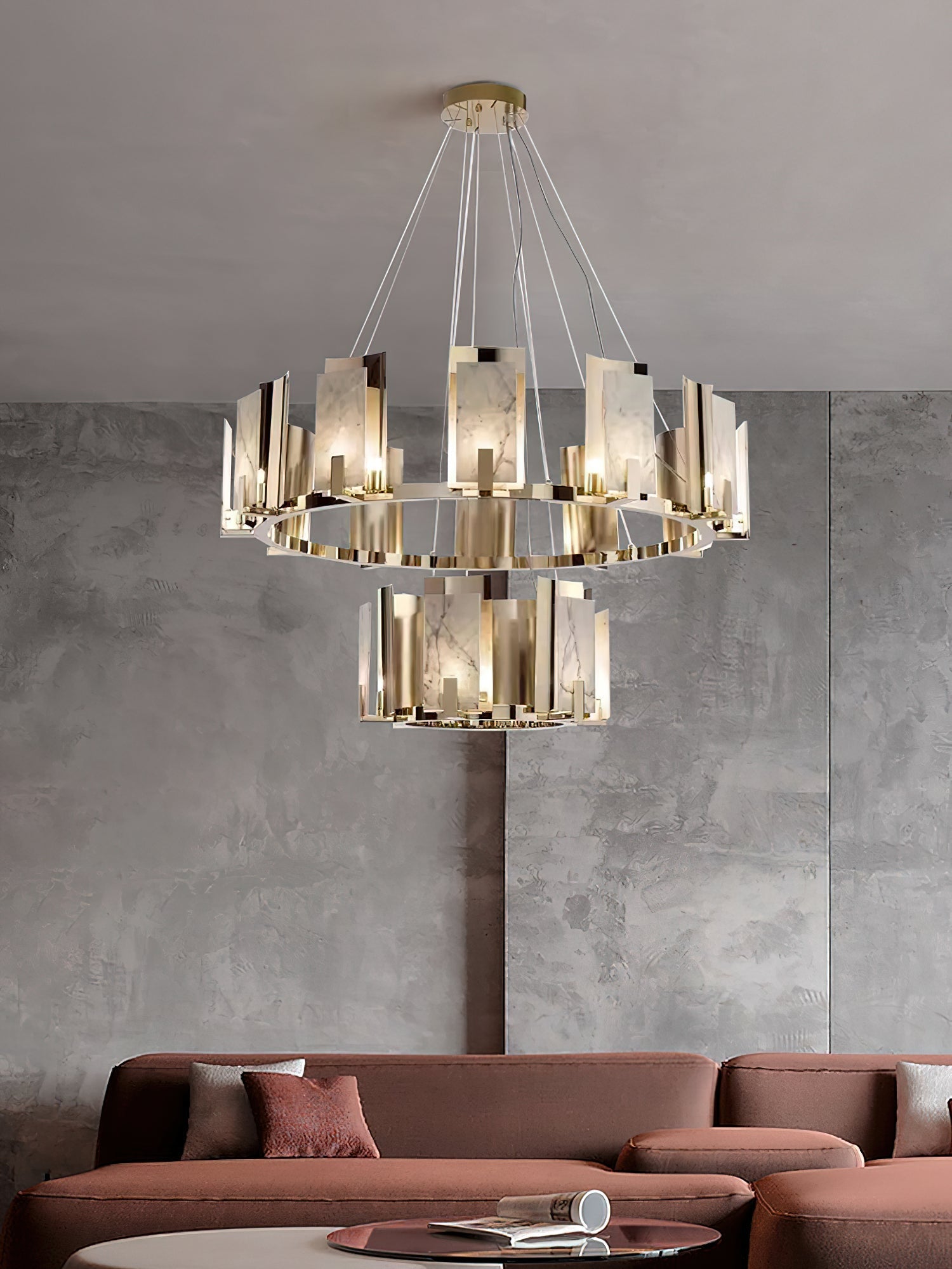 Nyraeila Postmodern Luxury Alabaster Round Chandelier - Letslighting
