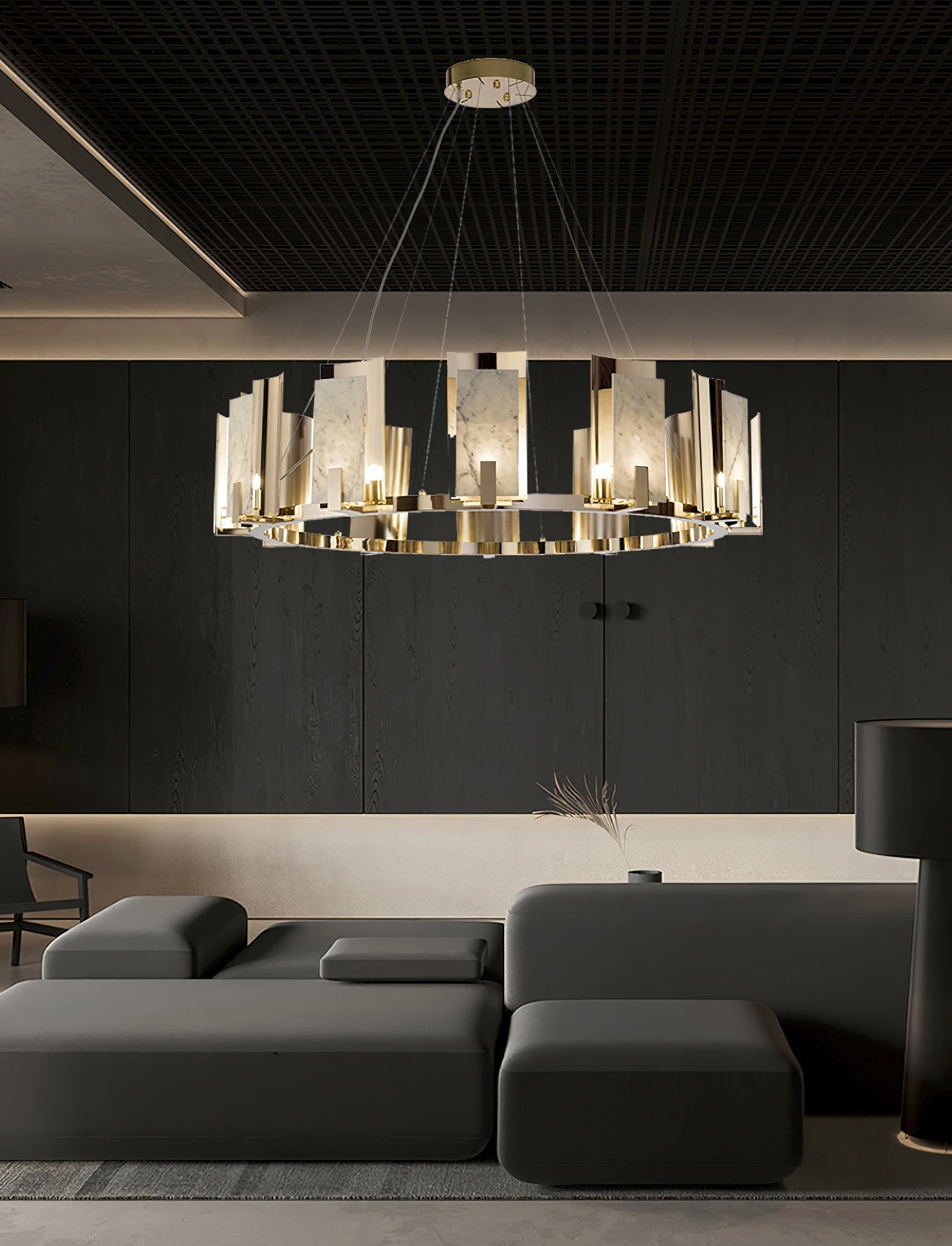 Nyraeila Postmodern Luxury Alabaster Round Chandelier - Letslighting