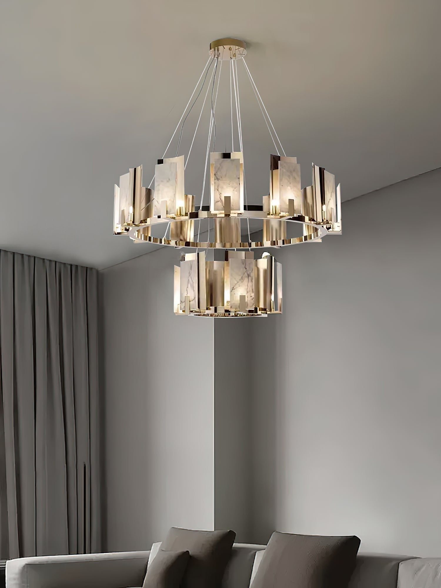 Nyraeila Postmodern Luxury Alabaster Round Chandelier - Letslighting