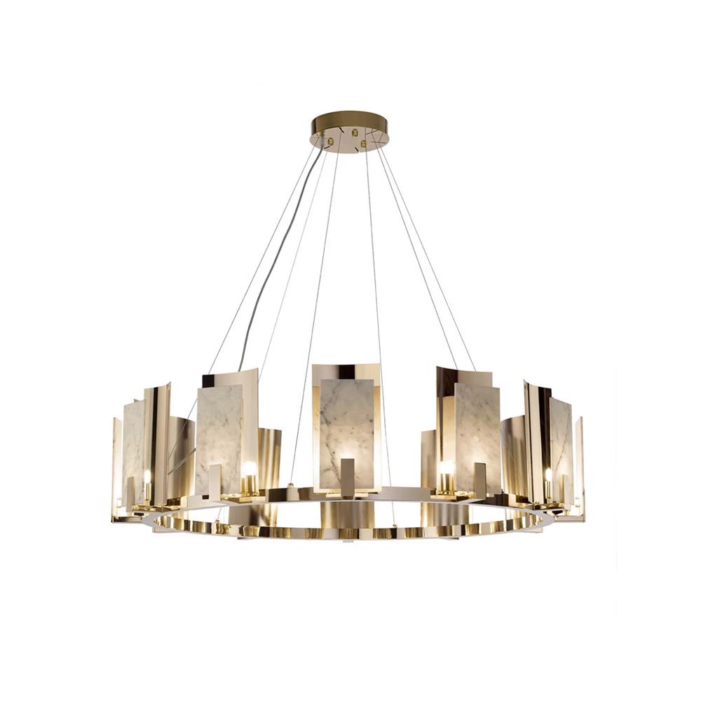 Nyraeila Postmodern Luxury Alabaster Round Chandelier - Letslighting