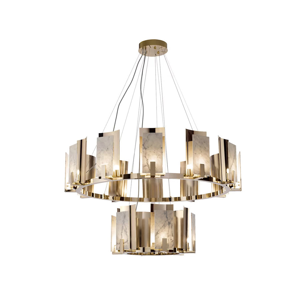 Nyraeila Postmodern Luxury Alabaster Round Chandelier - Letslighting