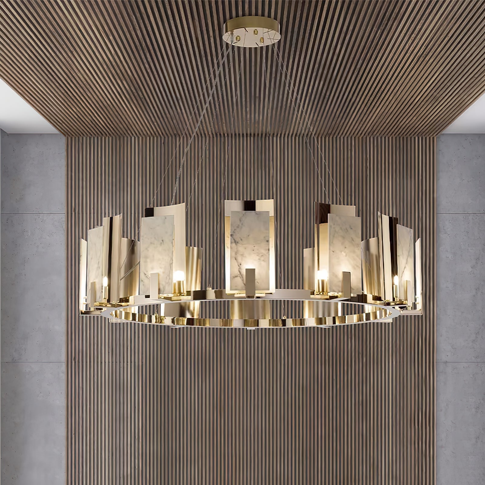 Nyraeila Postmodern Luxury Alabaster Round Chandelier - Letslighting