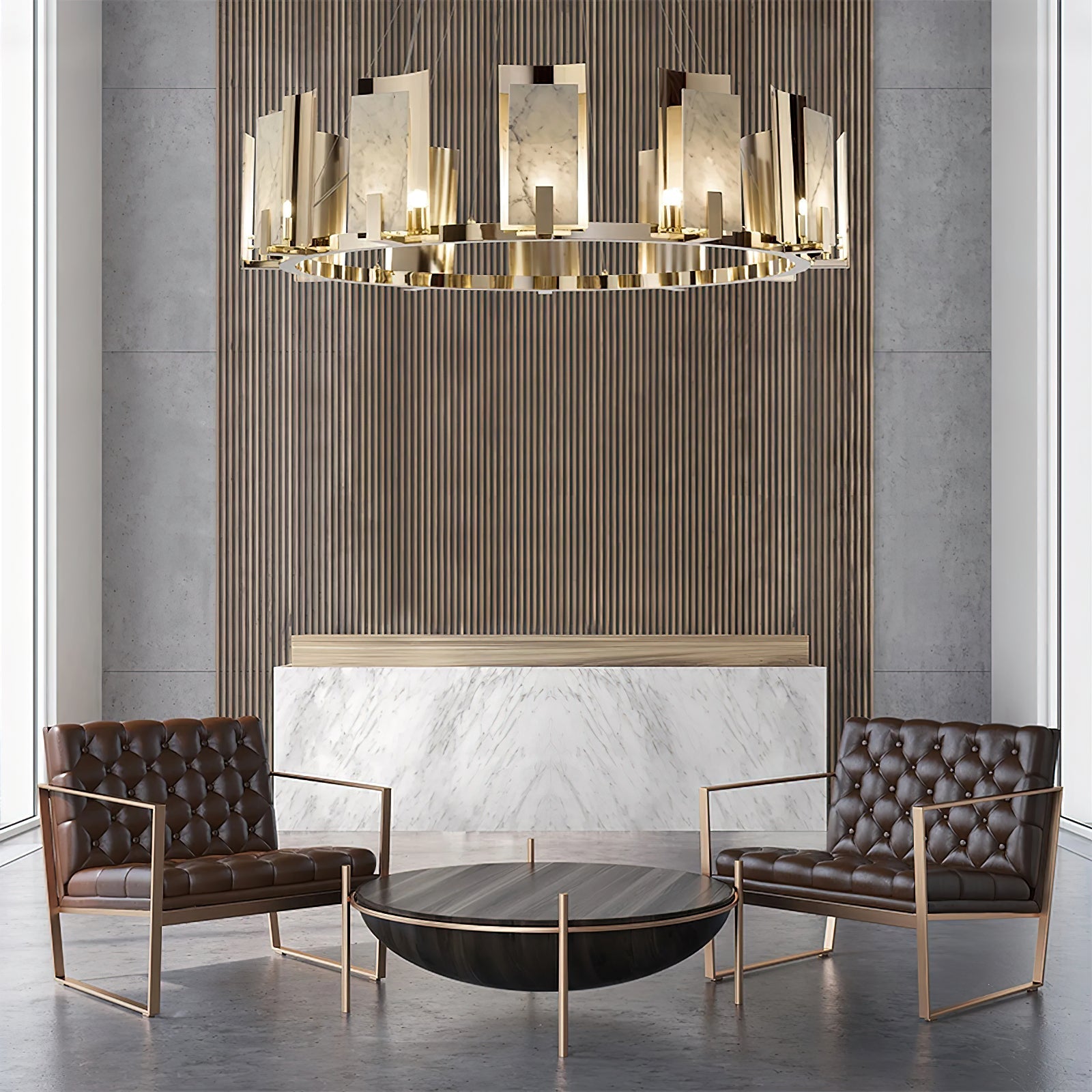 Nyraeila Postmodern Luxury Alabaster Round Chandelier - Letslighting