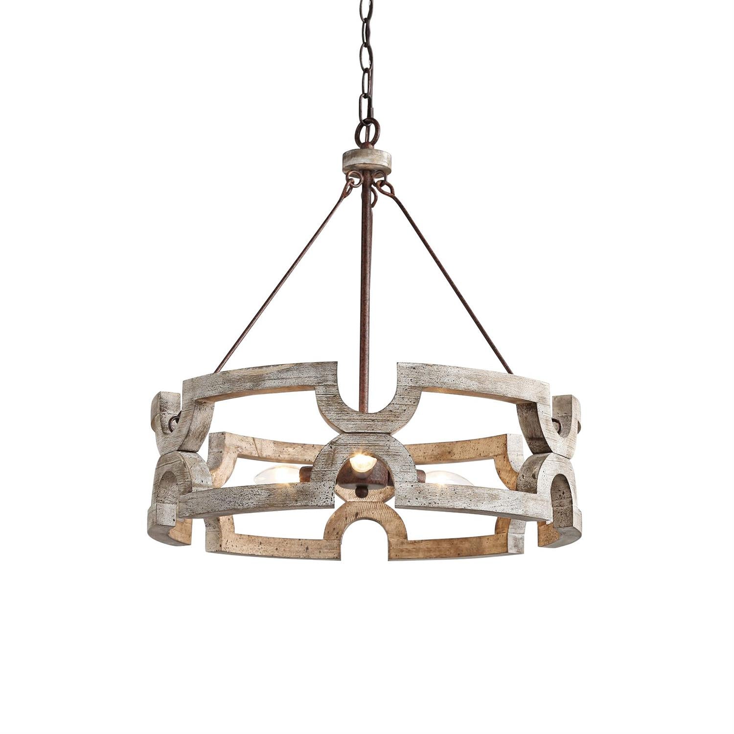 Muto Vintage Wood Chandeliers Rust color - Letslighting