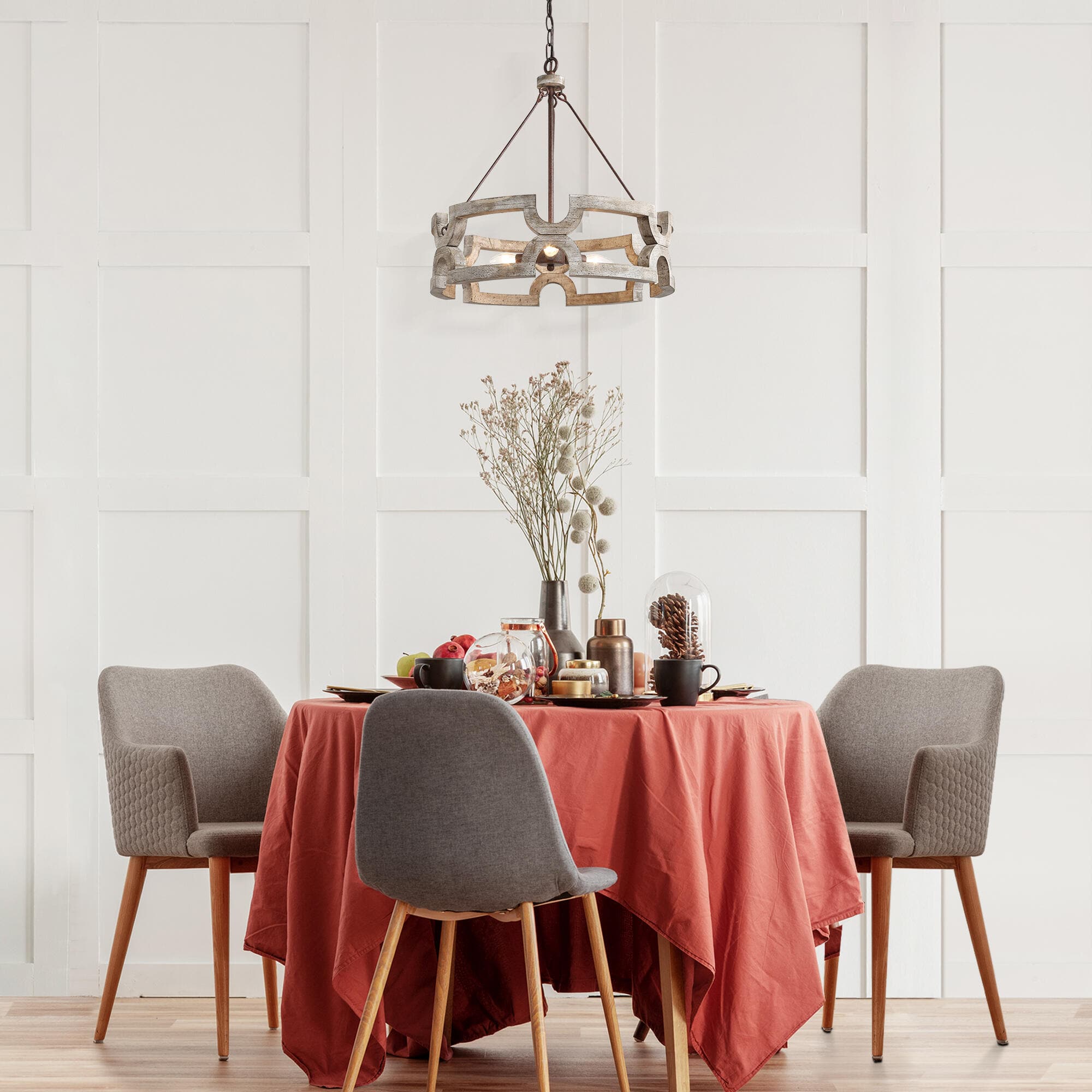 Evelan Individual Creativity Hand-carved Wood Chandelier - Letslighting