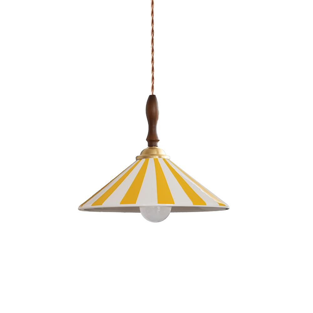 Jollycap Pendant Lamp Striped Ceramic Shade - Letslighting