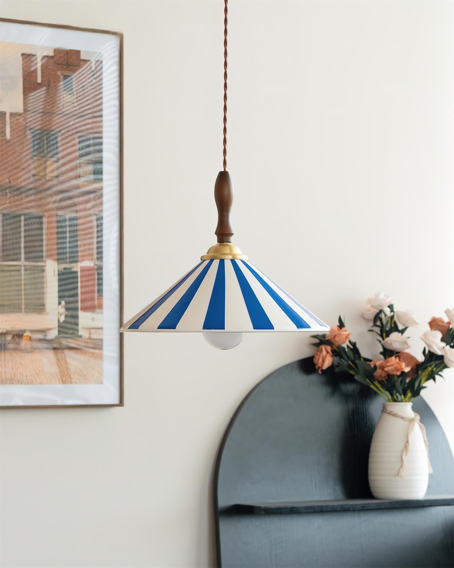 Jollycap Pendant Lamp Striped Ceramic Shade - Letslighting