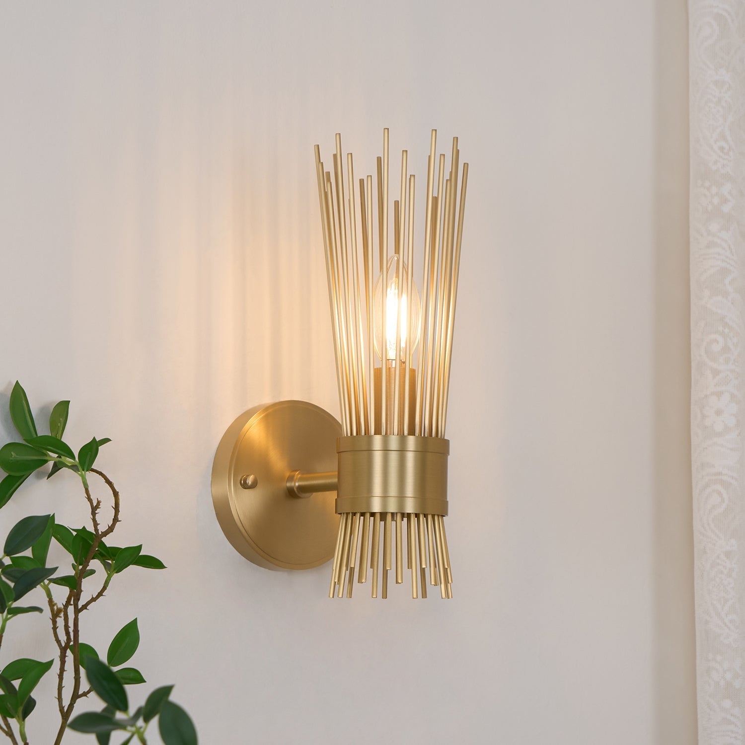 Thresher Postmodern Luxury Candle Brass Wall Light - Letslighting