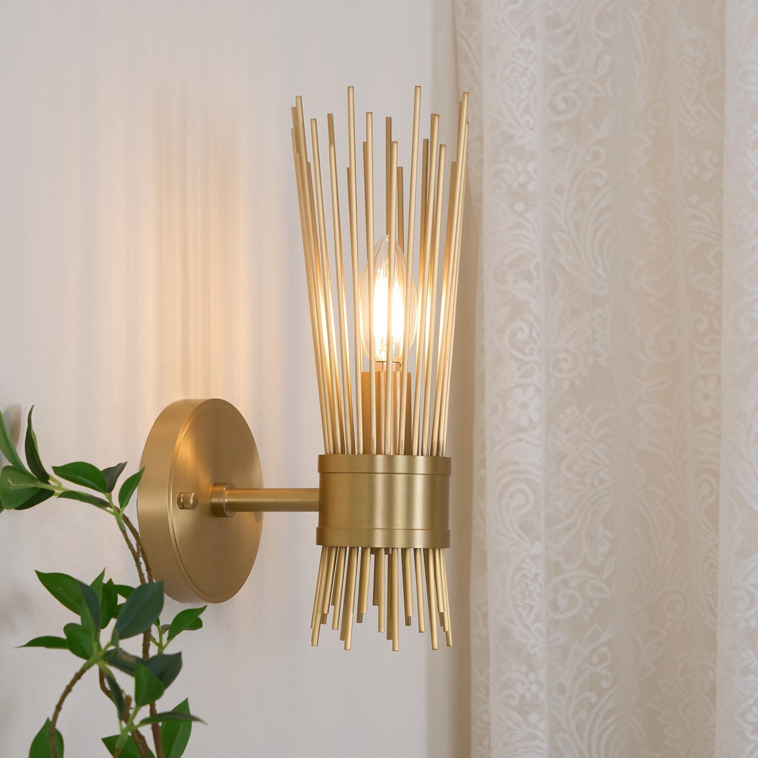 Thresher Postmodern Luxury Candle Brass Wall Light - Letslighting