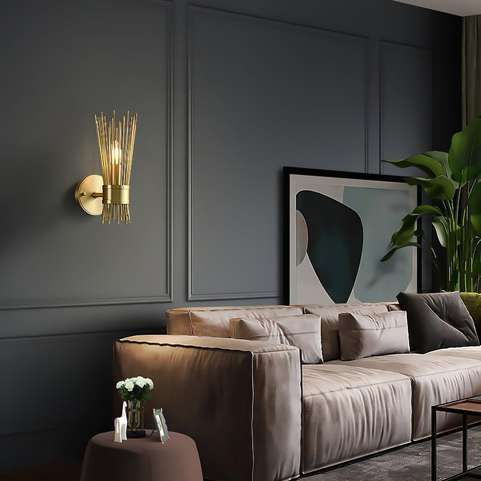 Thresher Postmodern Luxury Candle Brass Wall Light - Letslighting