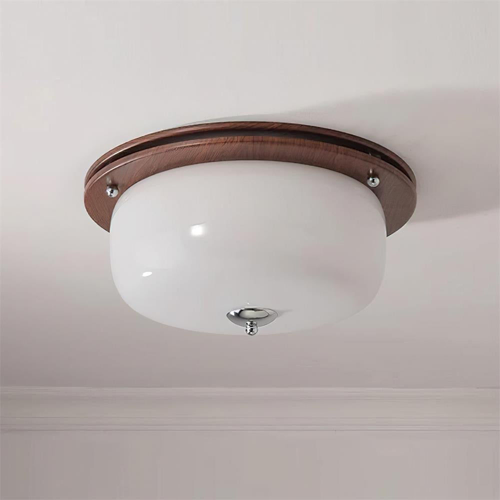Ceiling Light Glass Flush Mount Modern Minimalist Walnut Brown - Letslighting