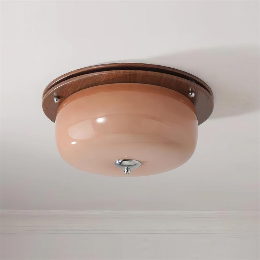 Ceiling Light Glass Flush Mount Modern Minimalist Walnut Brown - Letslighting