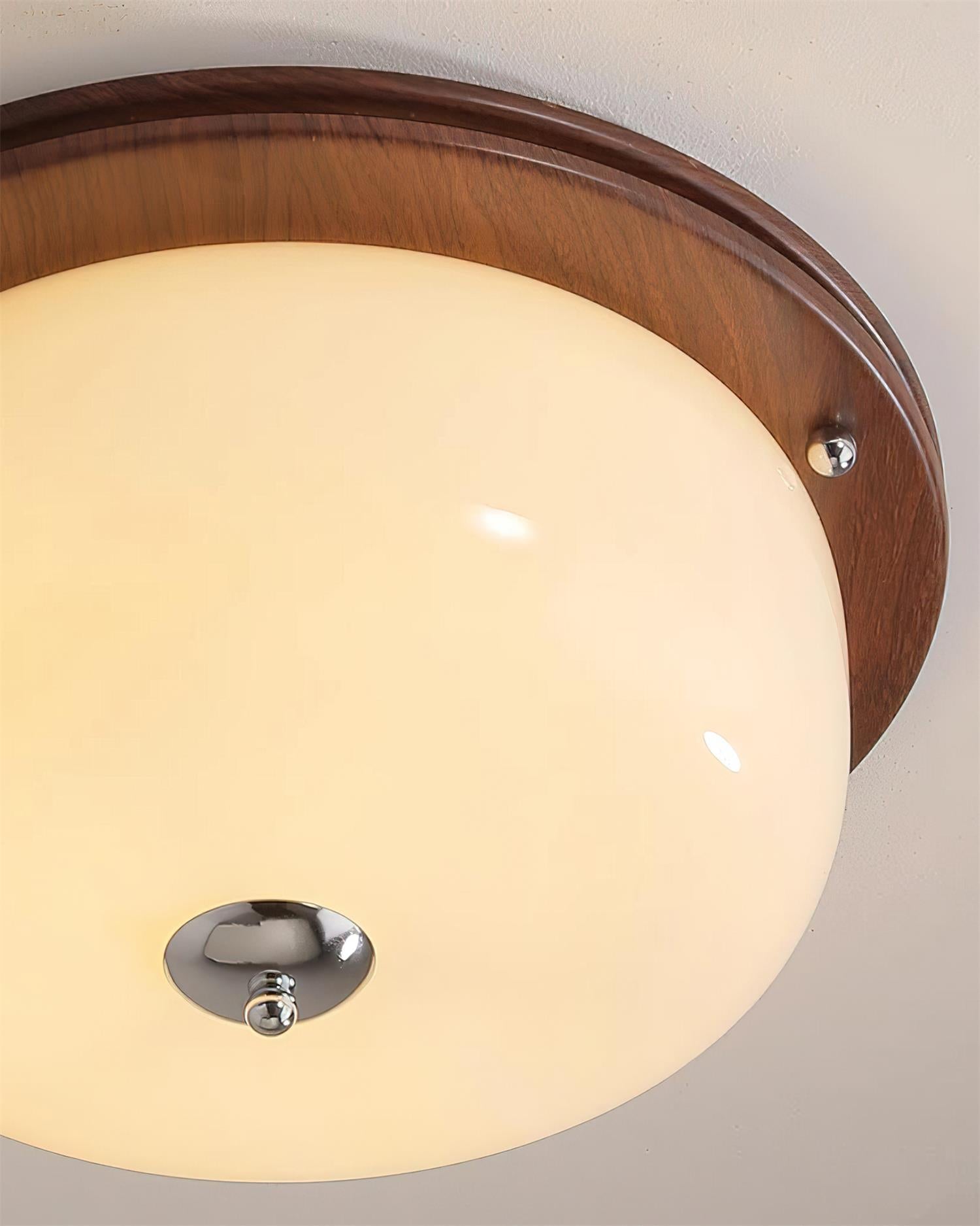 Ceiling Light Glass Flush Mount Modern Minimalist Walnut Brown - Letslighting