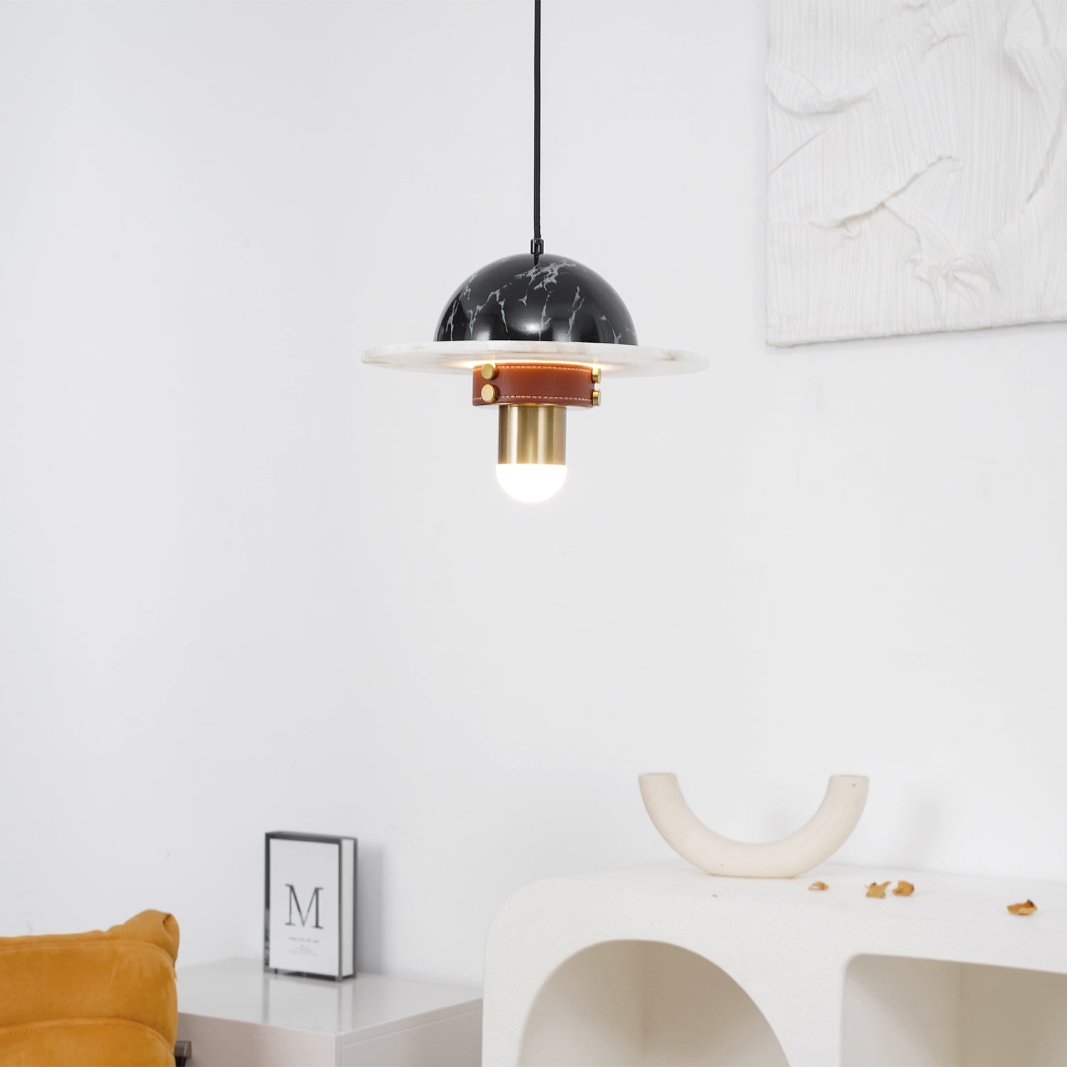 Jutta Pendant Lamp Marble Leather Fusion - Letslighting