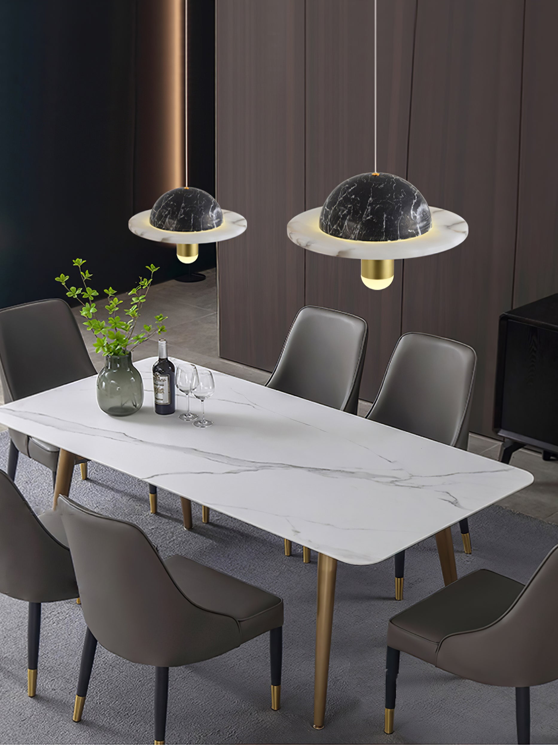 Jutta Pendant Lamp Marble Leather Fusion - Letslighting
