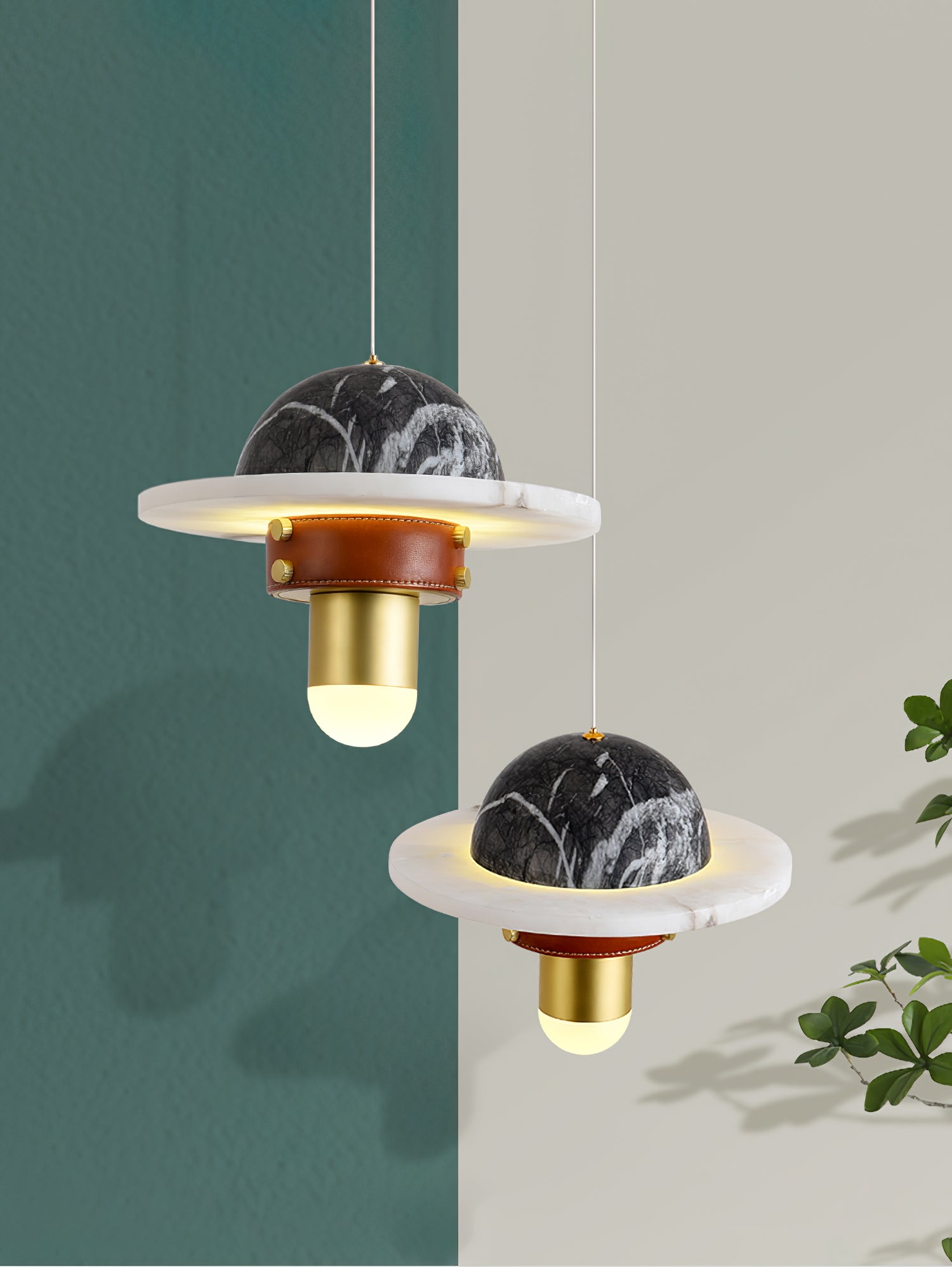 Jutta Pendant Lamp Marble Leather Fusion - Letslighting