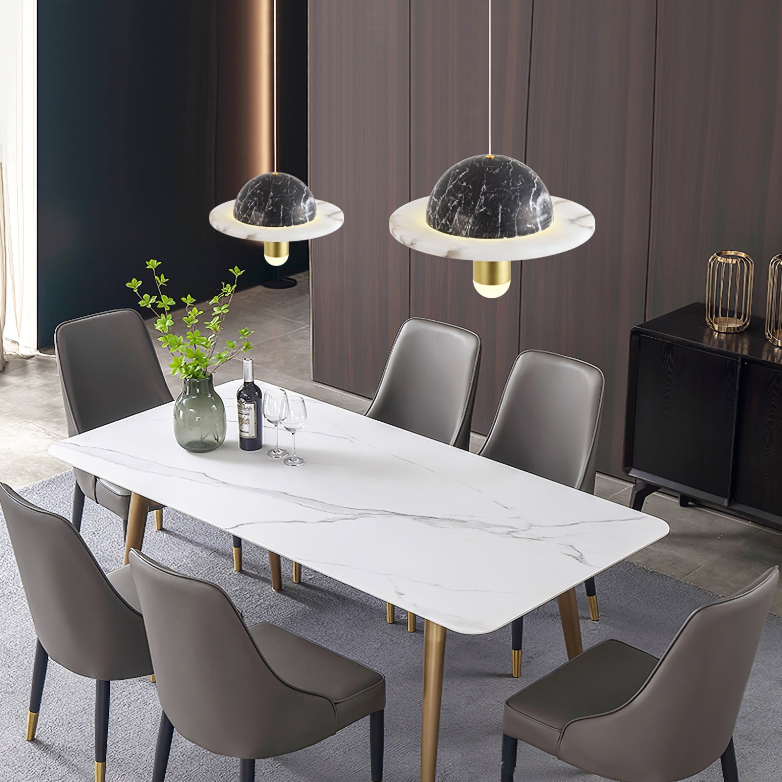 Jutta Pendant Lamp Marble Leather Fusion - Letslighting