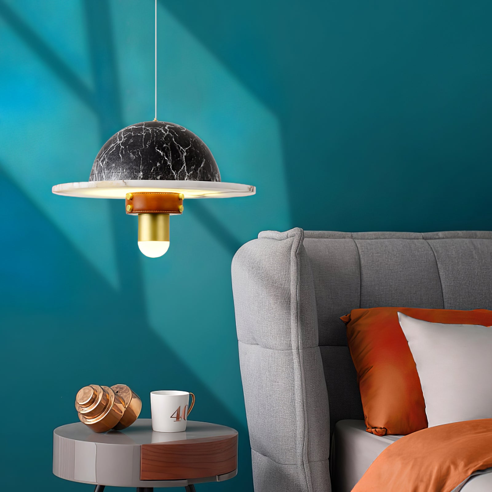 Jutta Pendant Lamp Marble Leather Fusion - Letslighting