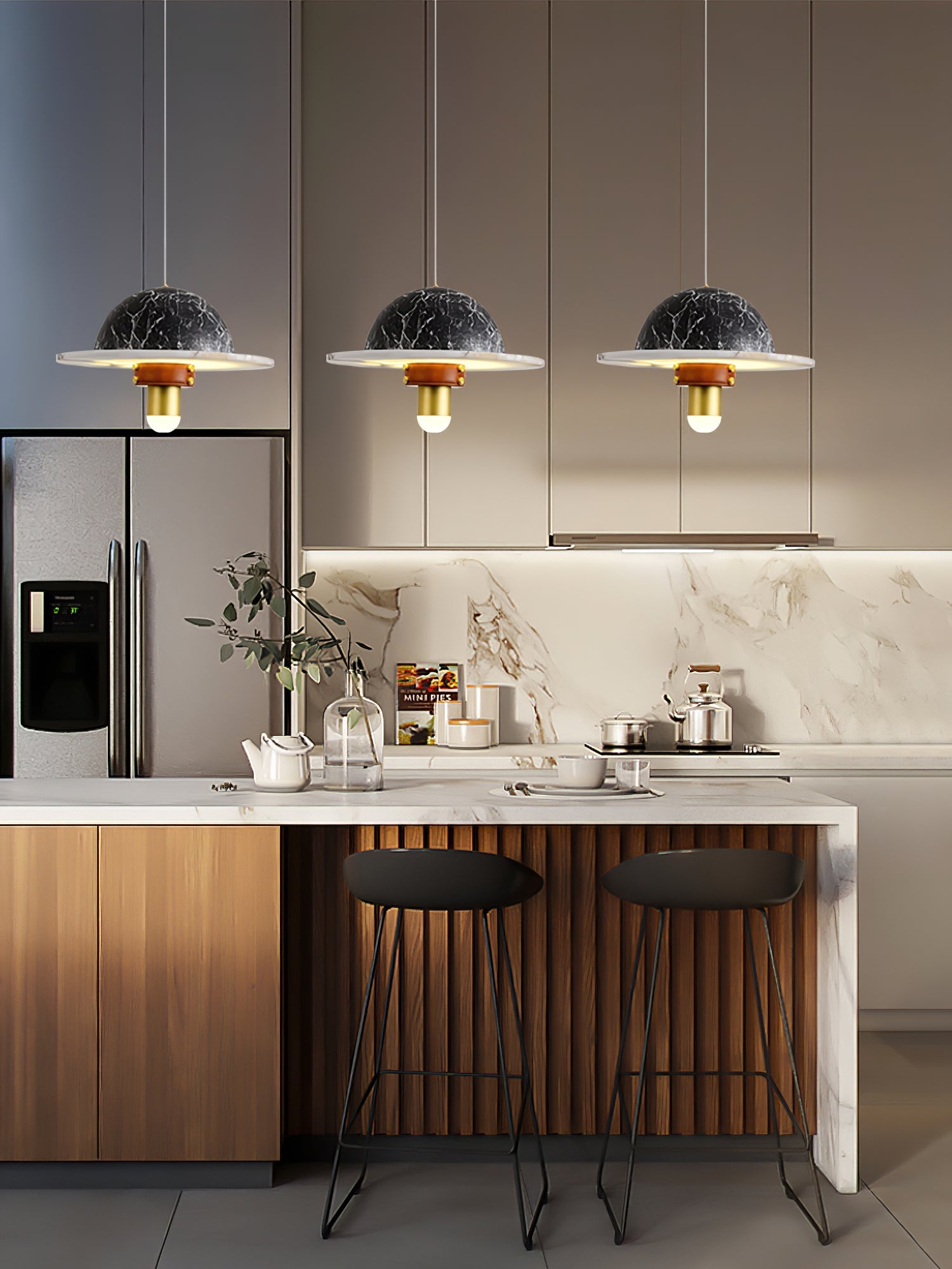 Jutta Pendant Lamp Marble Leather Fusion - Letslighting
