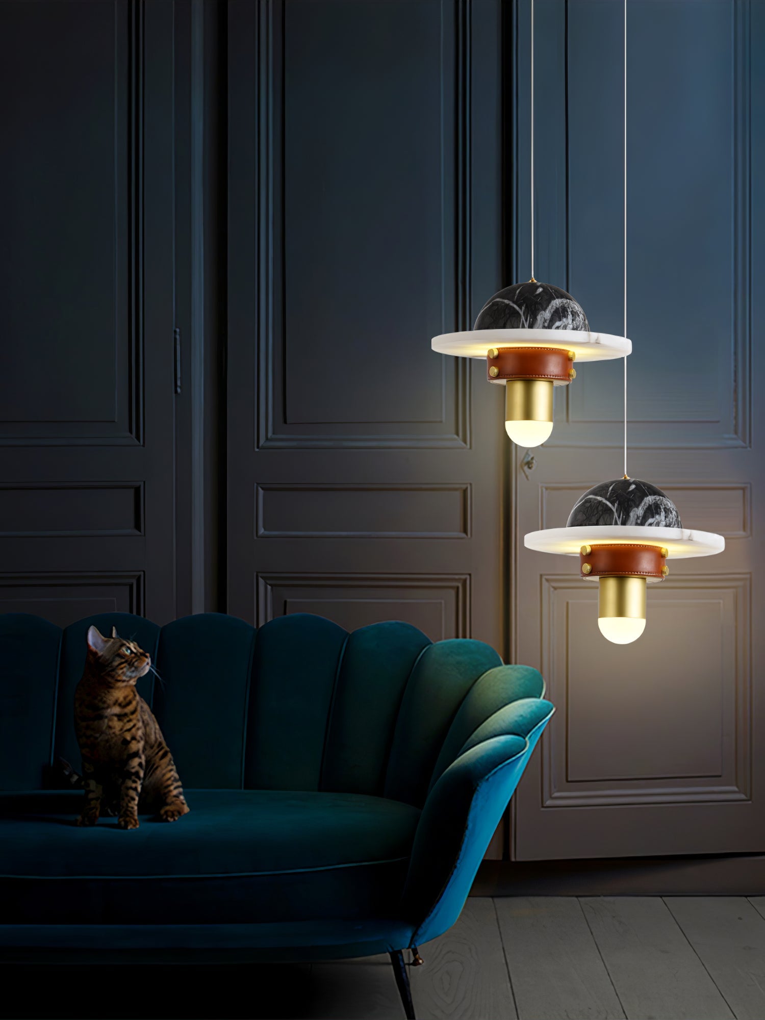 Jutta Pendant Lamp Marble Leather Fusion - Letslighting