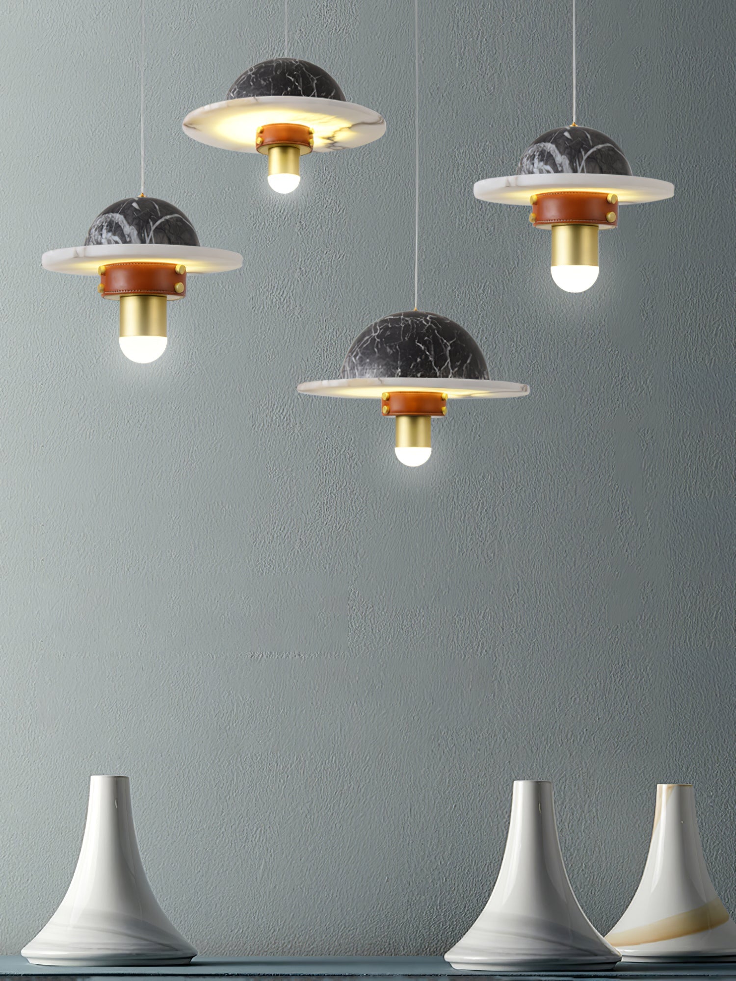Jutta Pendant Lamp Marble Leather Fusion - Letslighting