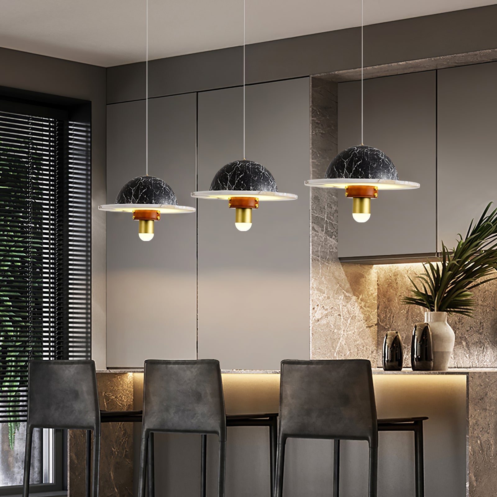 Jutta Pendant Lamp Marble Leather Fusion - Letslighting