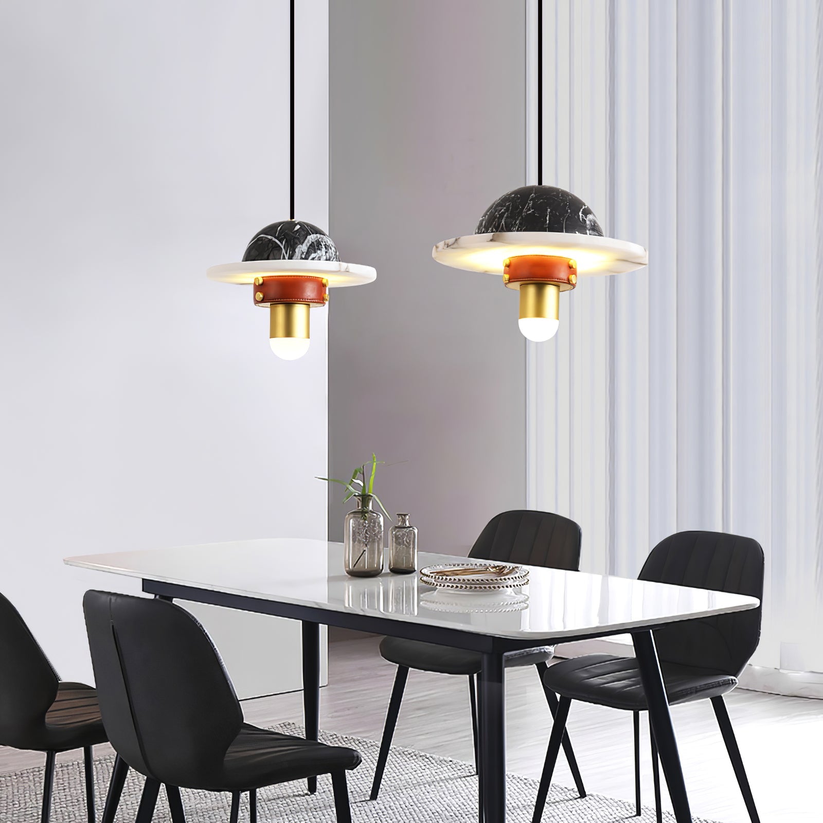 Jutta Pendant Lamp Marble Leather Fusion - Letslighting