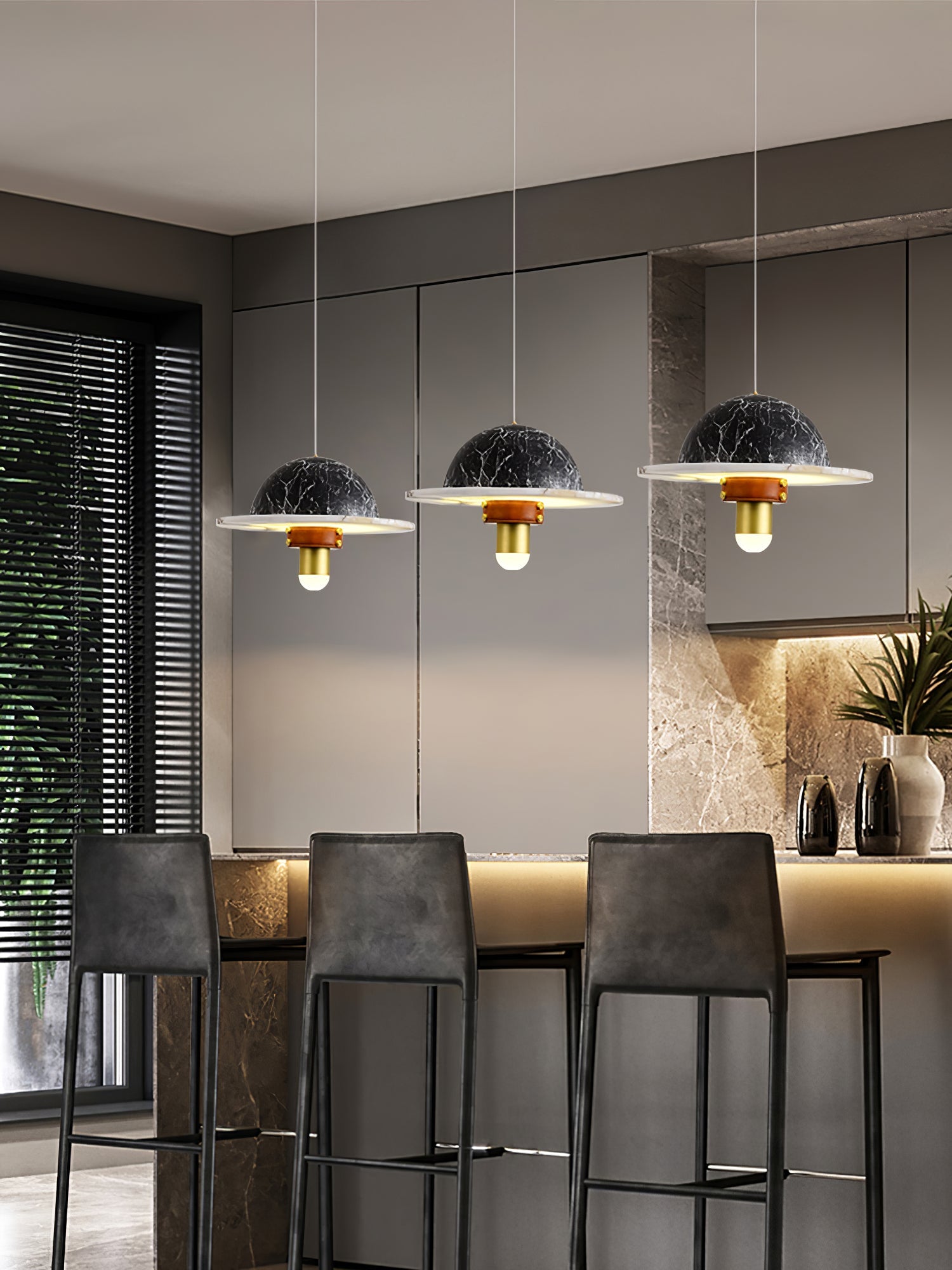 Jutta Pendant Lamp Marble Leather Fusion - Letslighting