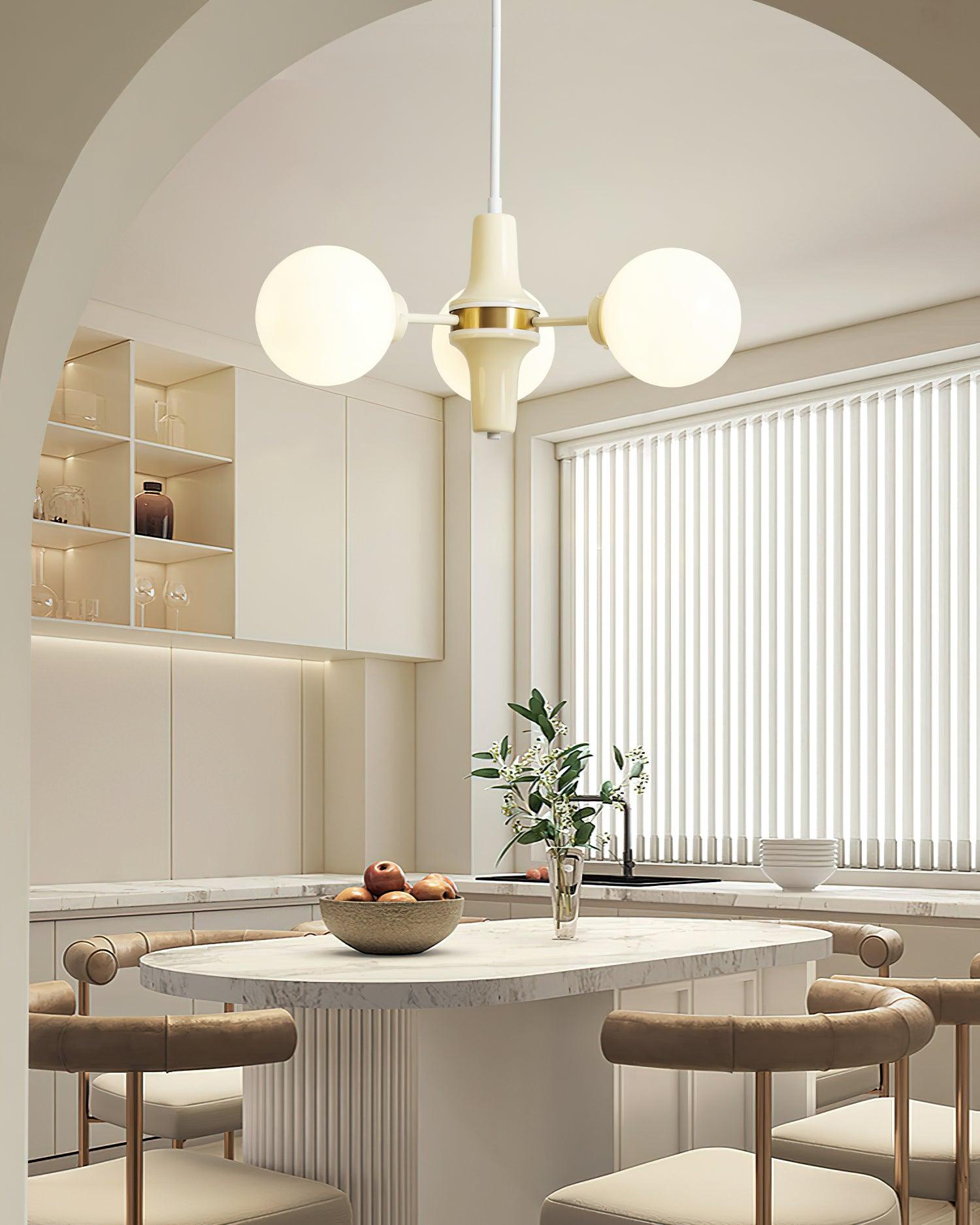 Aira Glass Chandelier Cream Hue - Letslighting