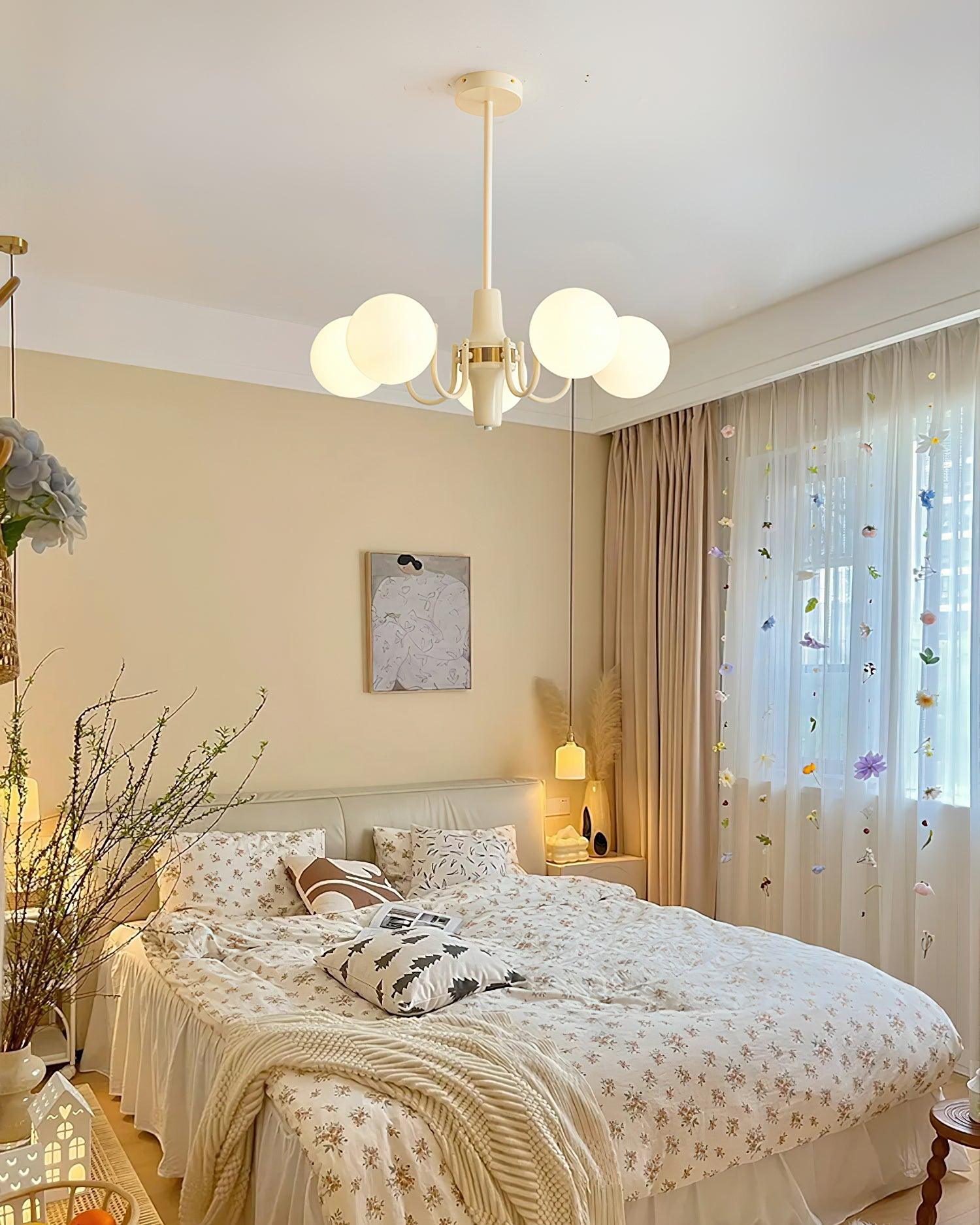 Aira Glass Chandelier Cream Hue - Letslighting