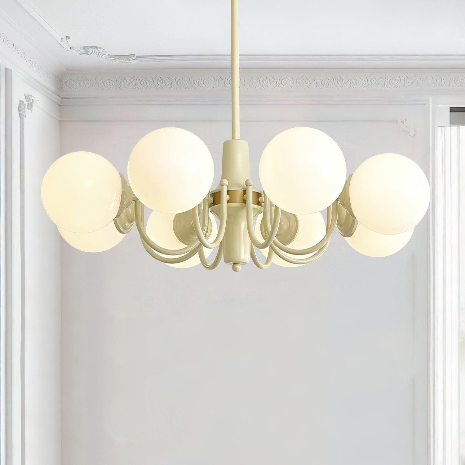 Aira Glass Chandelier Cream Hue - Letslighting