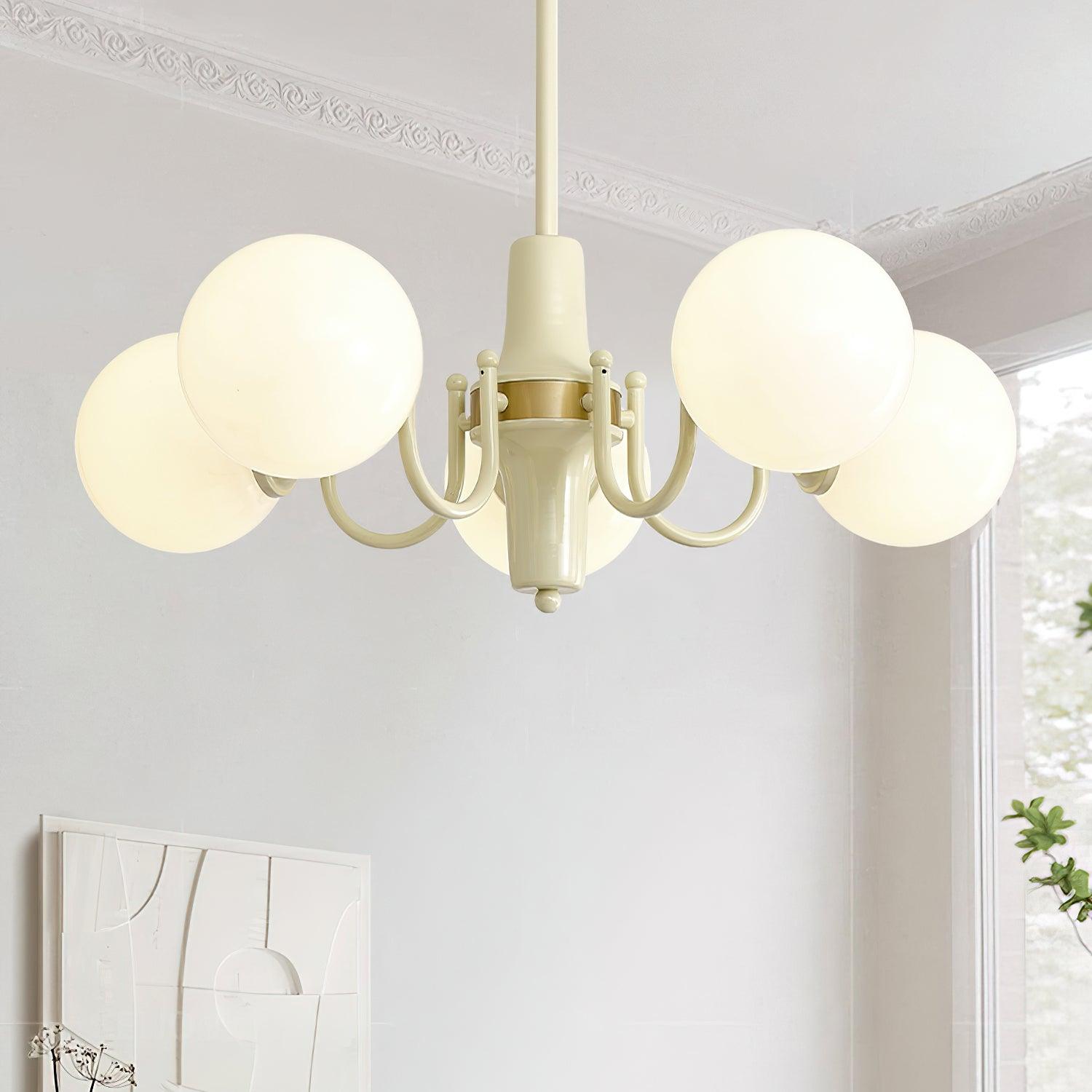 Aira Glass Chandelier Cream Hue - Letslighting
