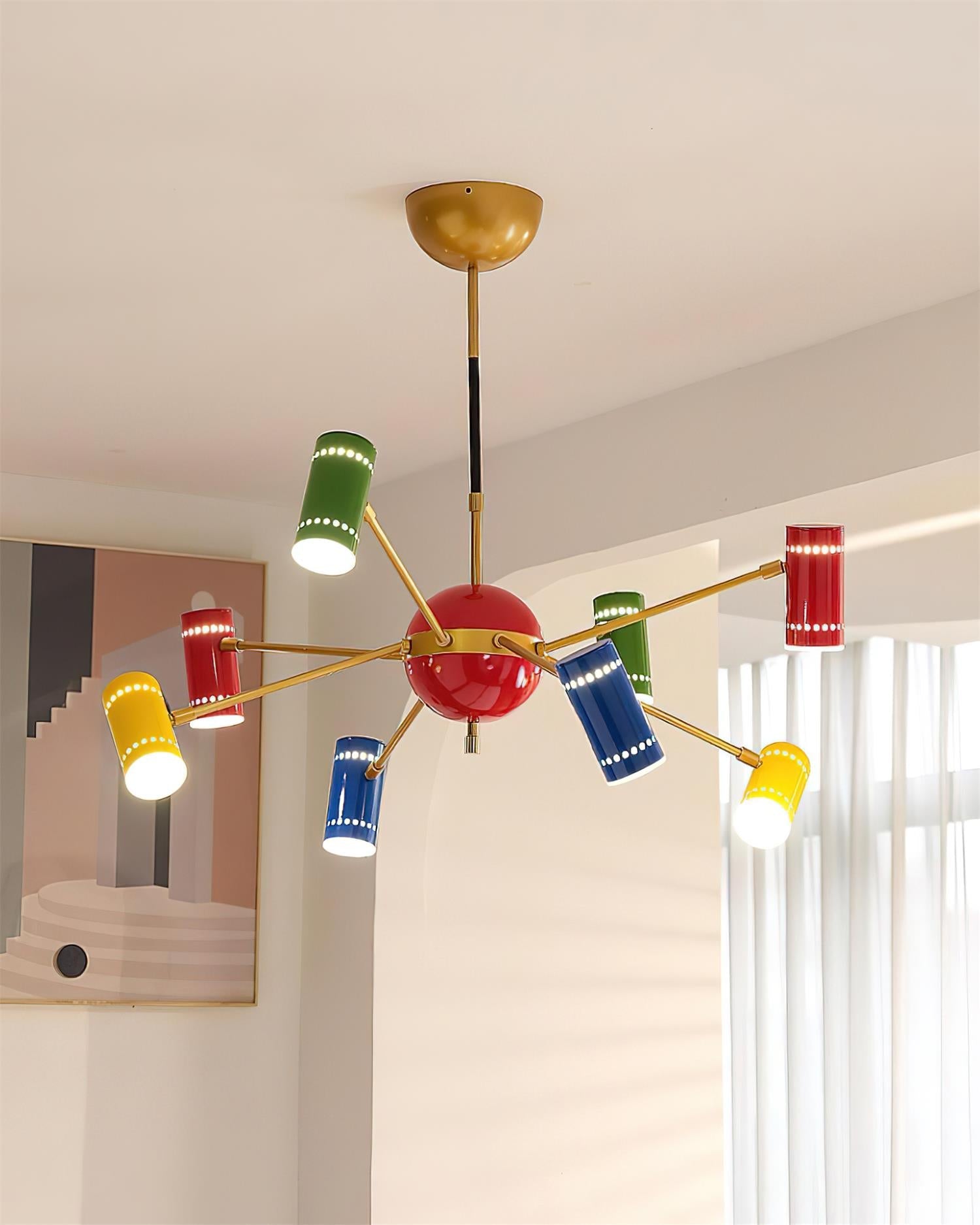 Kaleido Chandelier with Colorful Spoke Accents - Letslighting
