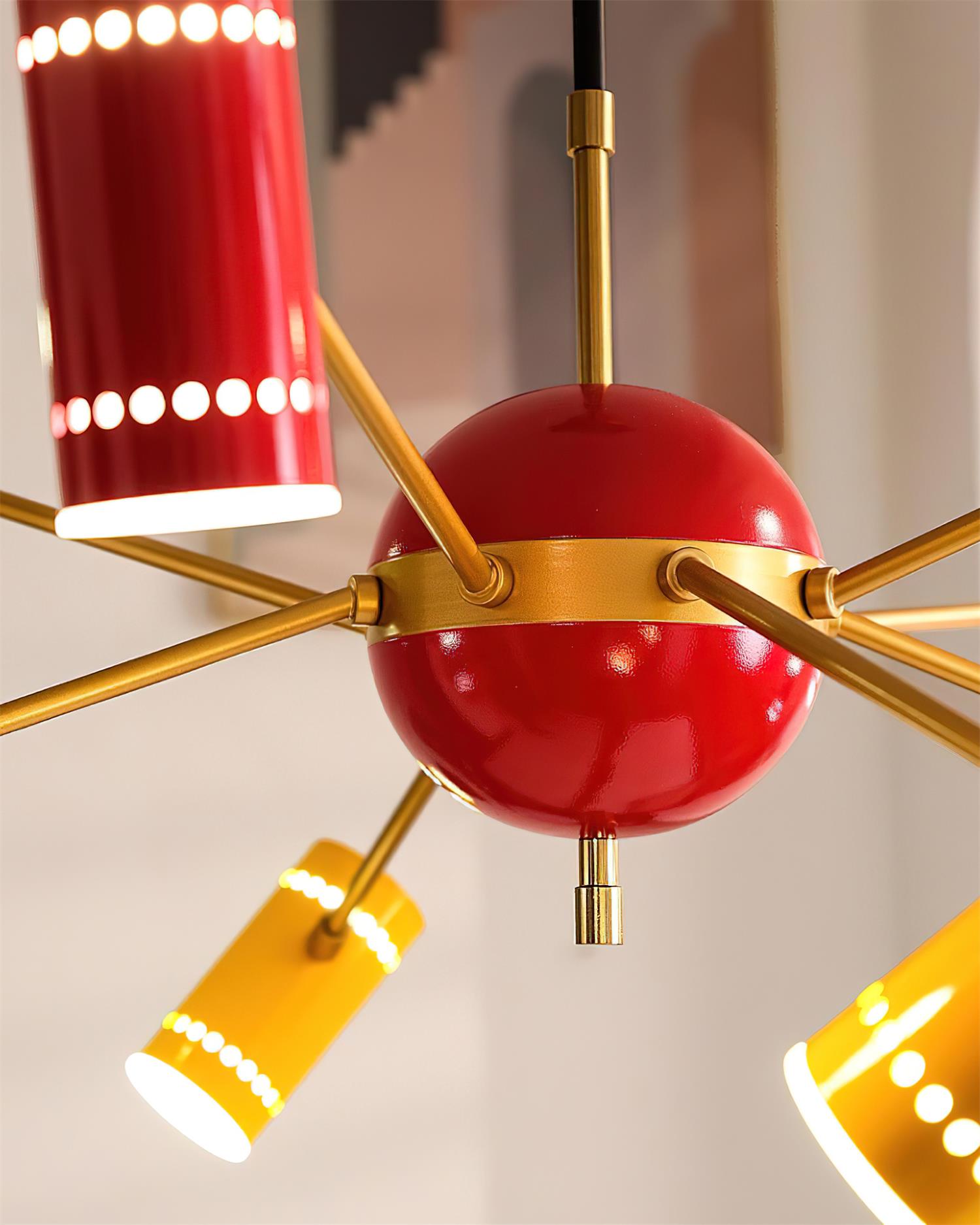 Kaleido Chandelier with Colorful Spoke Accents - Letslighting
