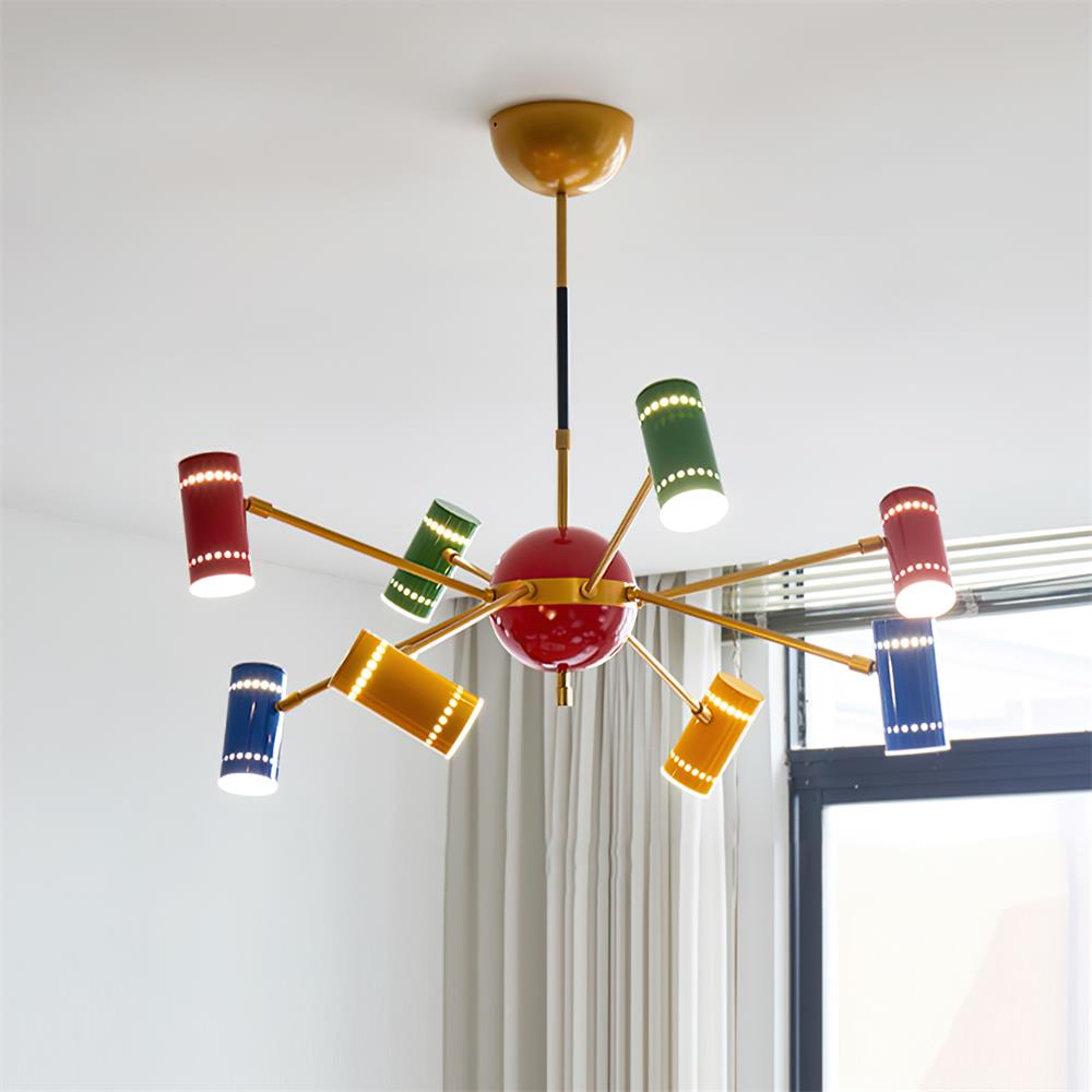 Kaleido Chandelier with Colorful Spoke Accents - Letslighting