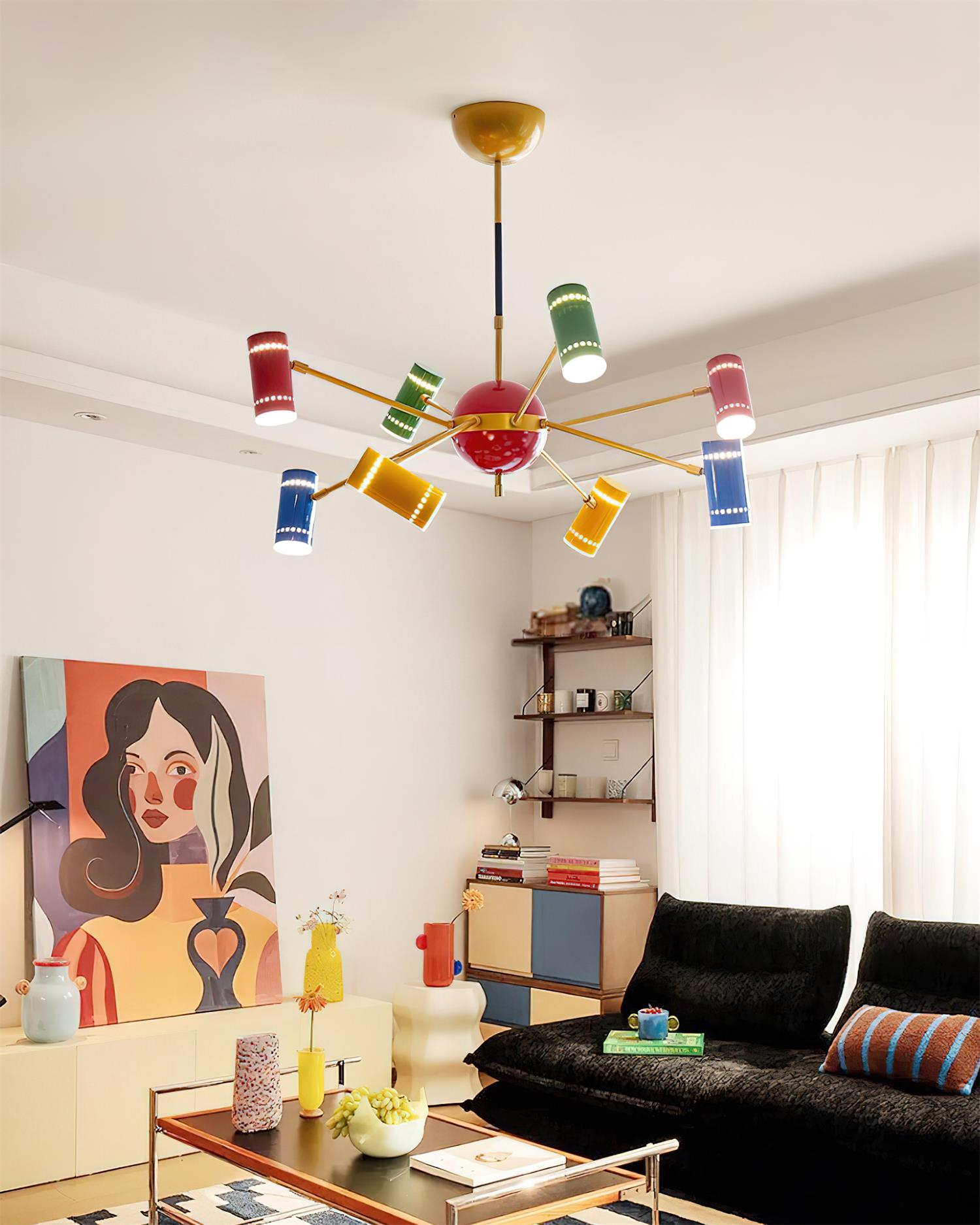 Kaleido Chandelier with Colorful Spoke Accents - Letslighting